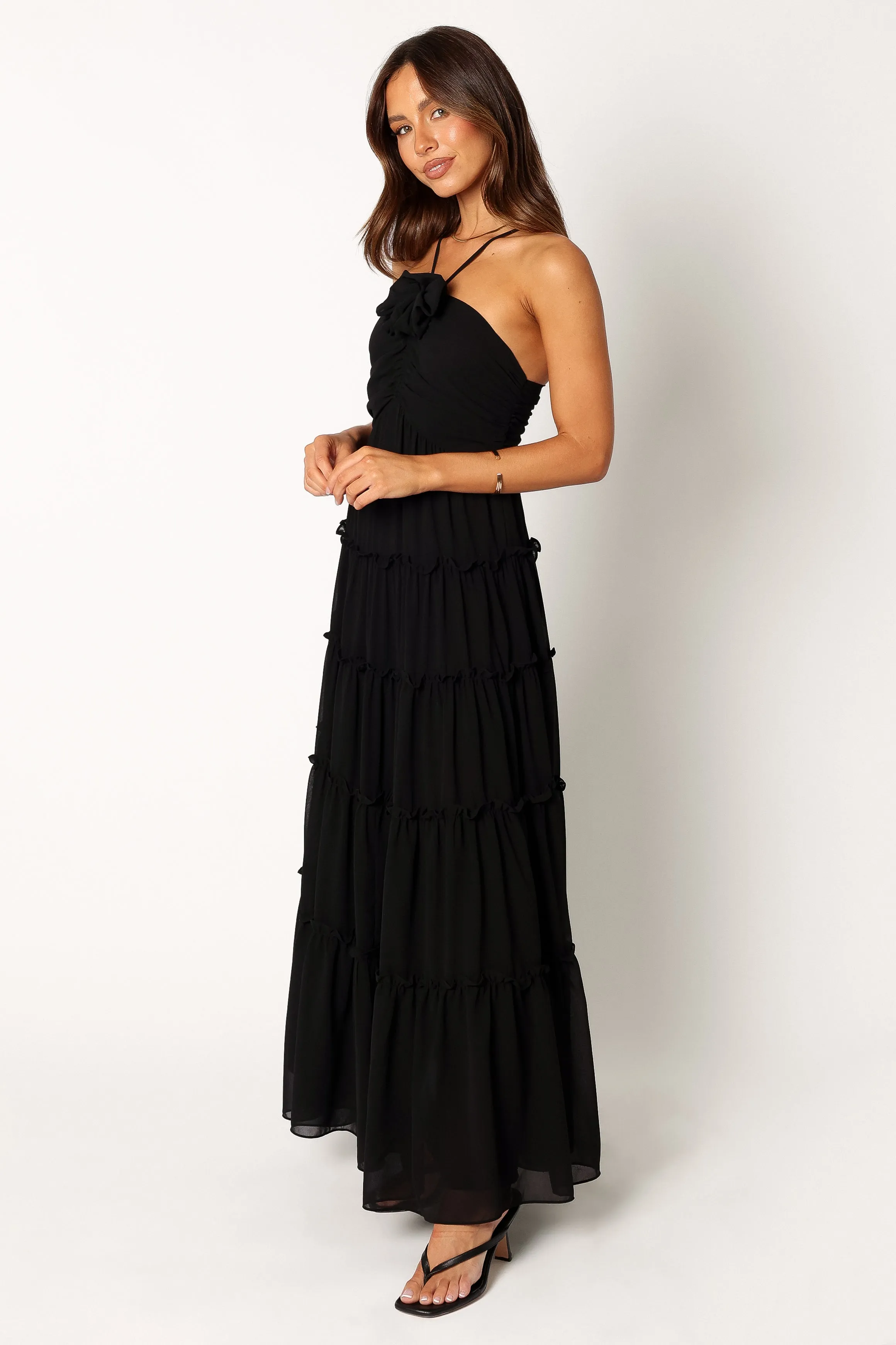 Dottie Halterneck Maxi Dress - Black Easy Comfort Look Refined Form