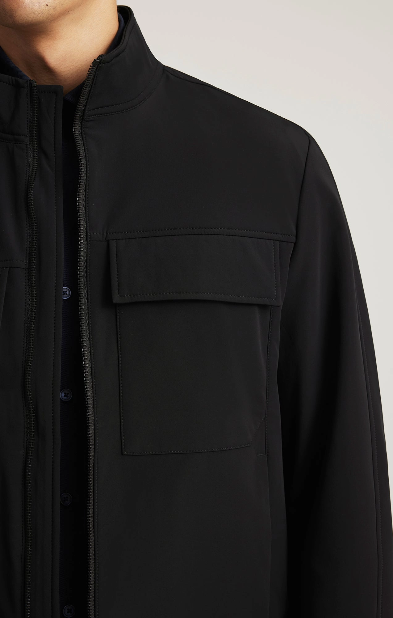 Seasonal Trend stain resistant coating UTILITY JACKET IN JET BLACK