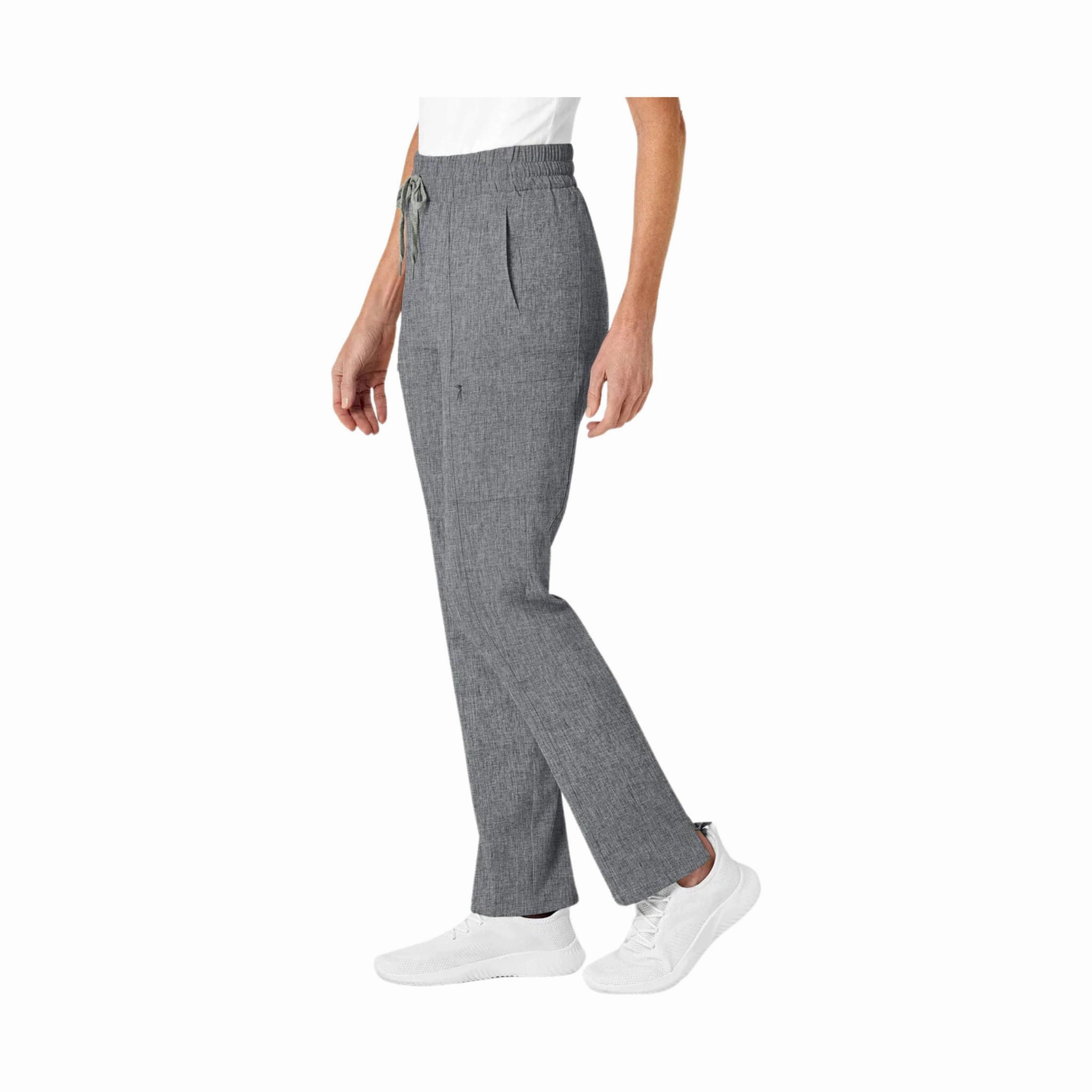 Corduroy texture high waisted Wink Women's High Waist Slim Leg Scrub Pant - Grey Heather