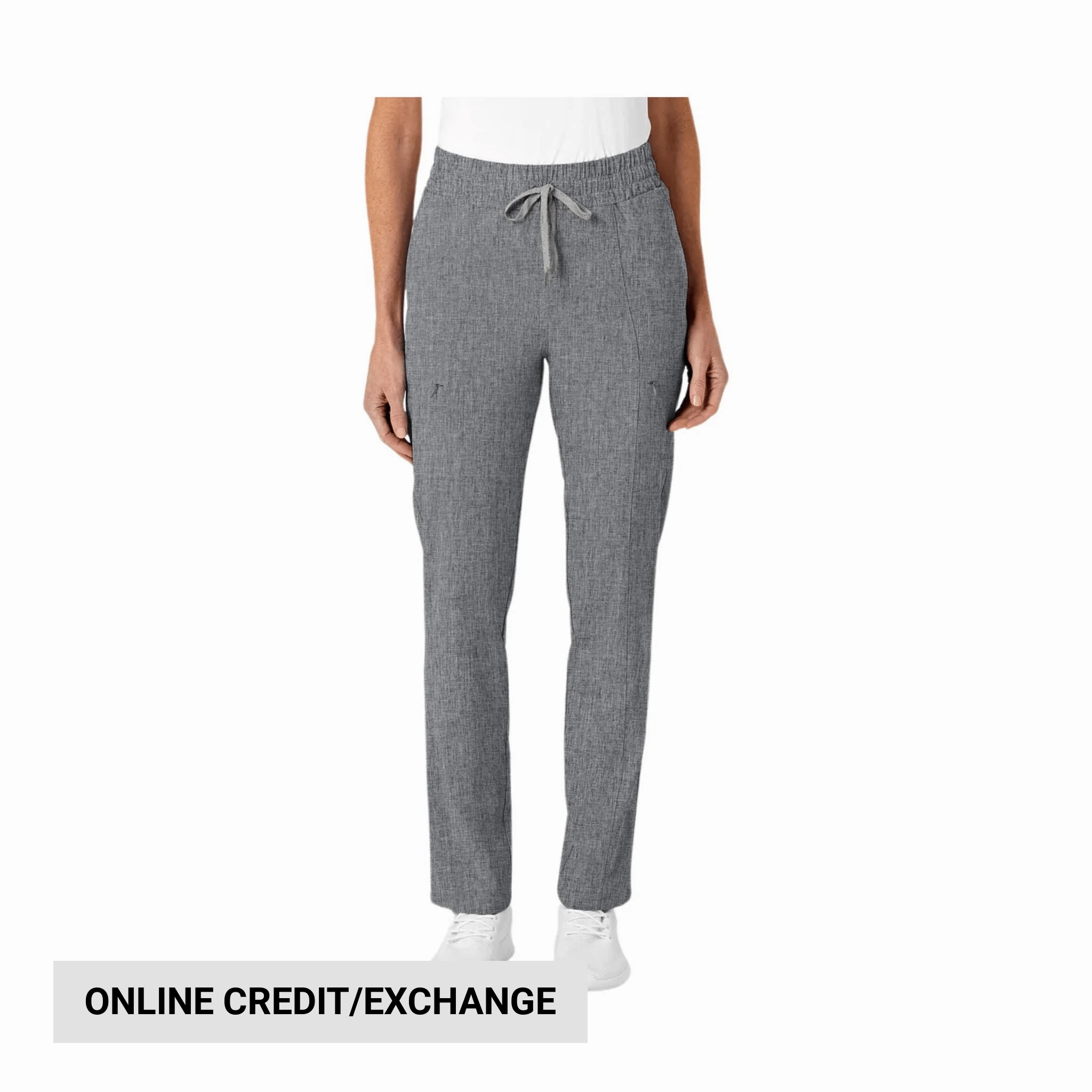 Essential Comfort Comfortable Design Wink Women's High Waist Slim Leg Scrub Pant - Grey Heather