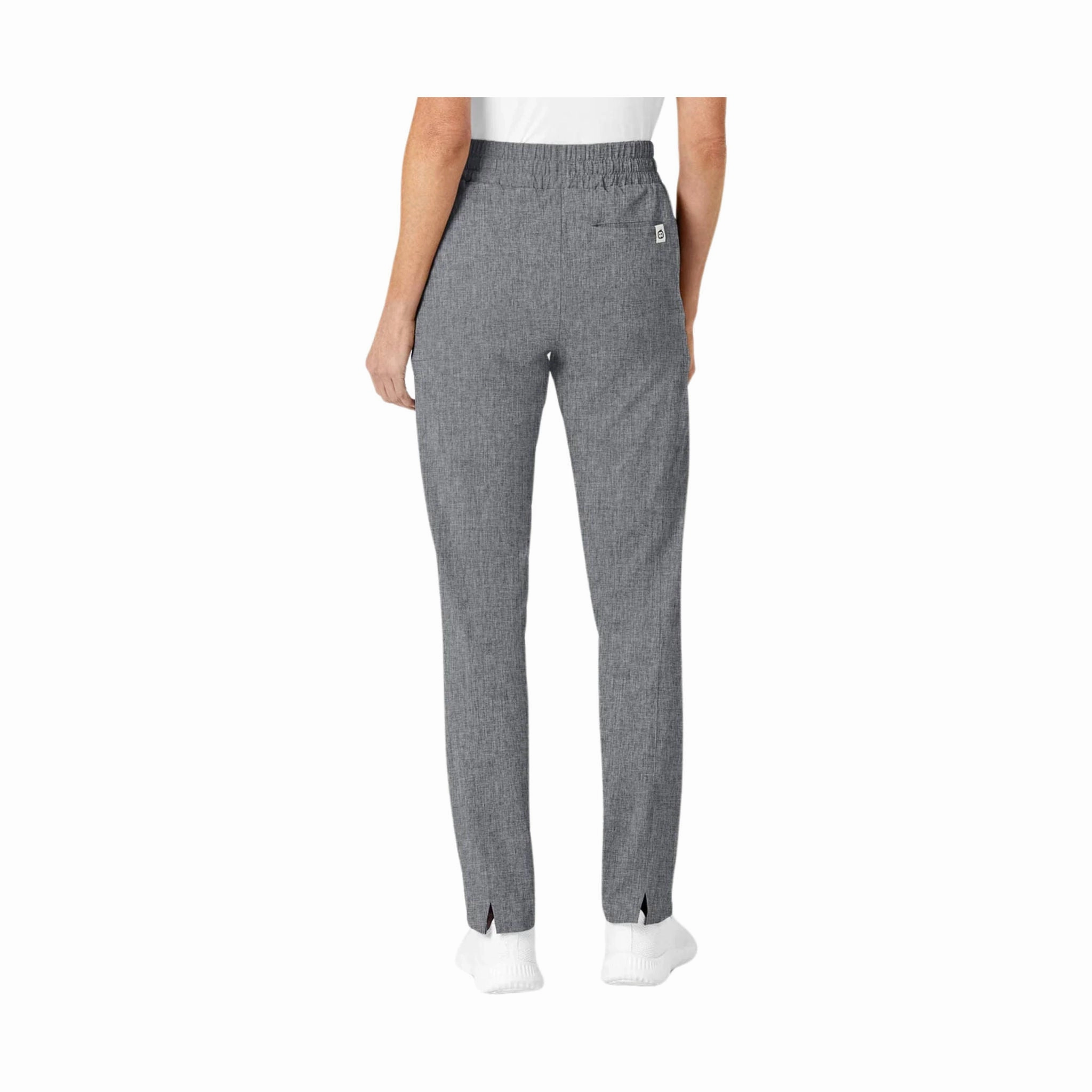Wink Women's High Waist Slim Leg Scrub Pant - Grey Heather Minimal Edge Flexible Performance