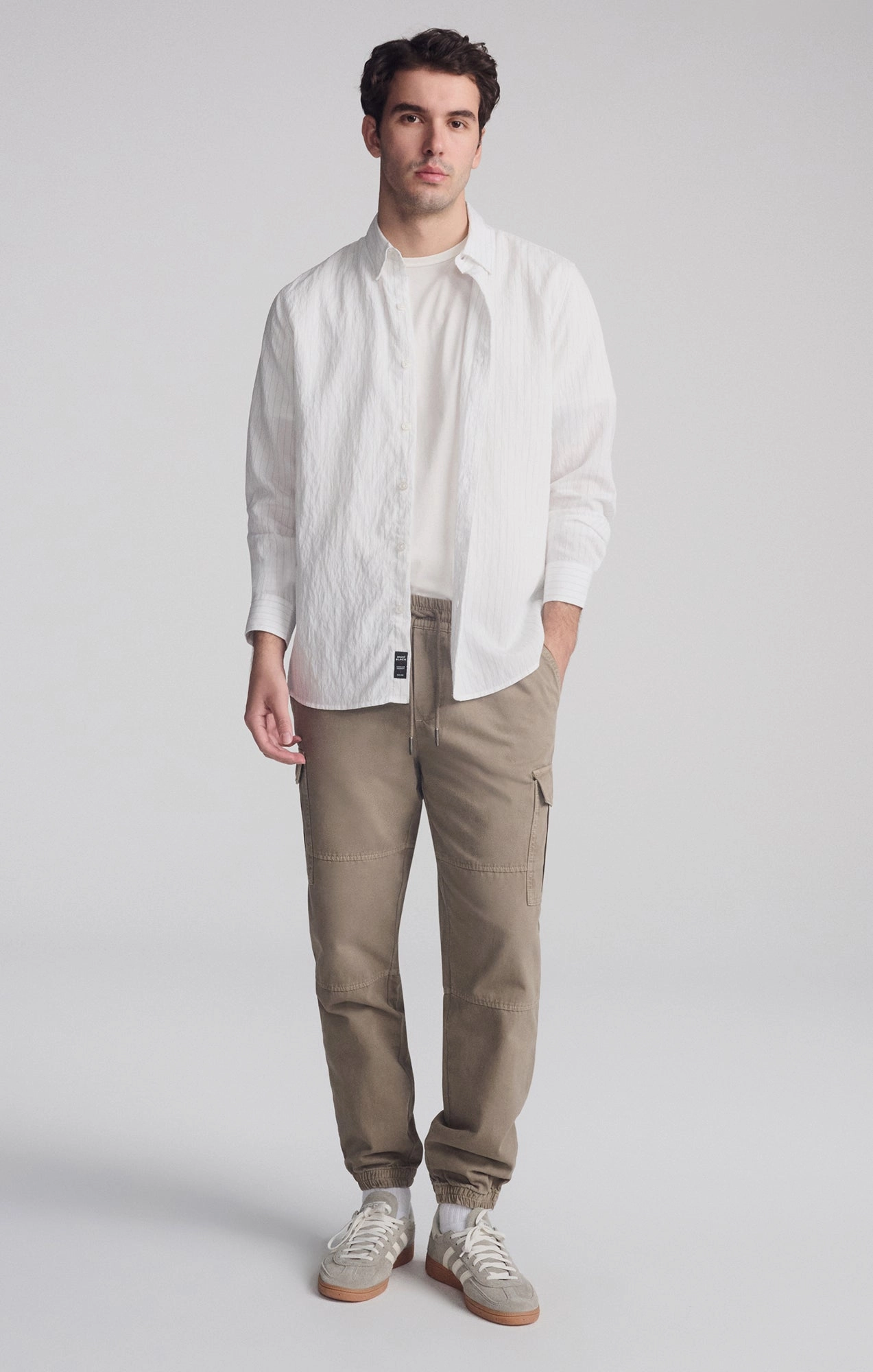 DOUBLE POCKET CUFFED CARGO PANTS IN BRINDLE Stylish Appearance Move Comfort