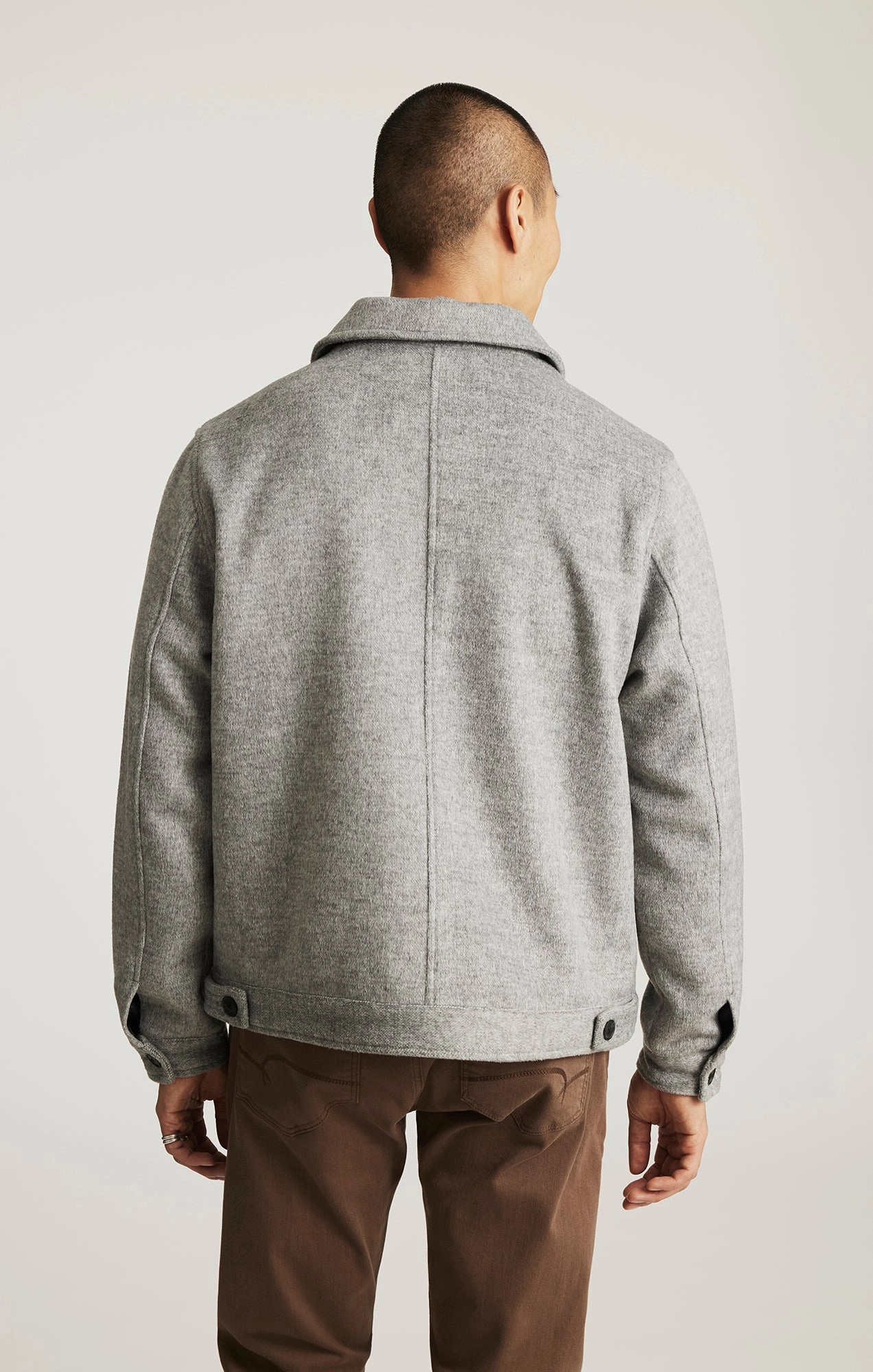 Aramid Fiber Blend Eco Friendly Dye DOUBLE POCKET JACKET IN GREY MELANGE