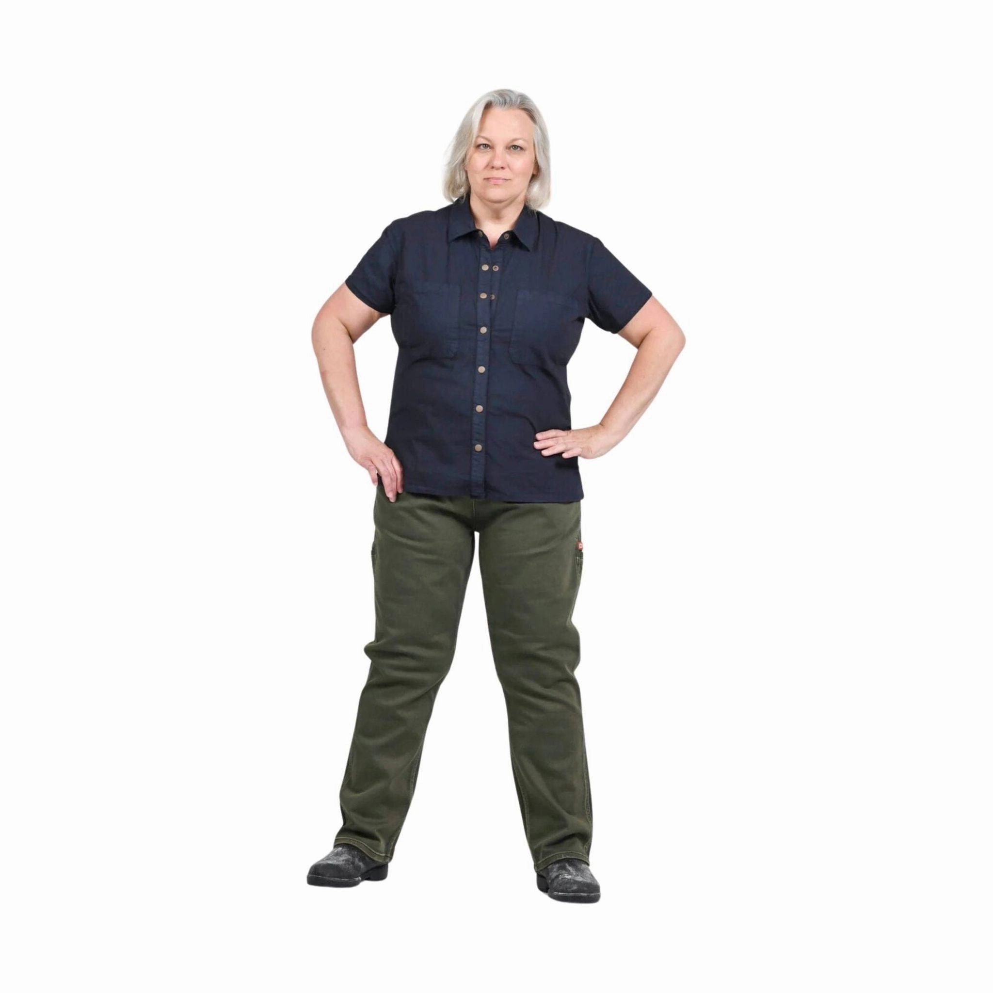 DoubleLayeredHem All Day Wear Comfort Dovetail Women's Shop Pant - Olive Green