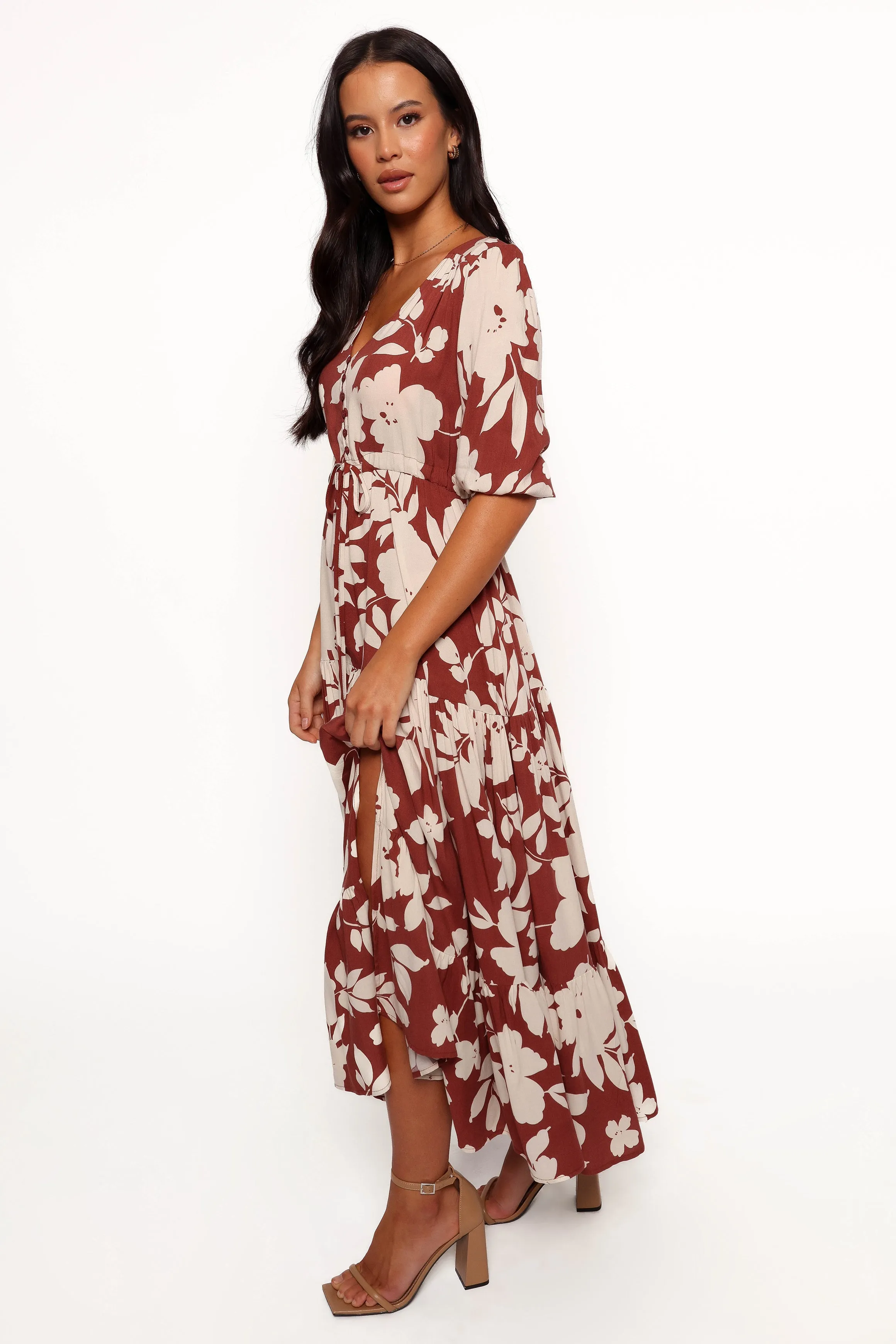 Casual and Stylish Style focused Kelda Dress - Rust Floral