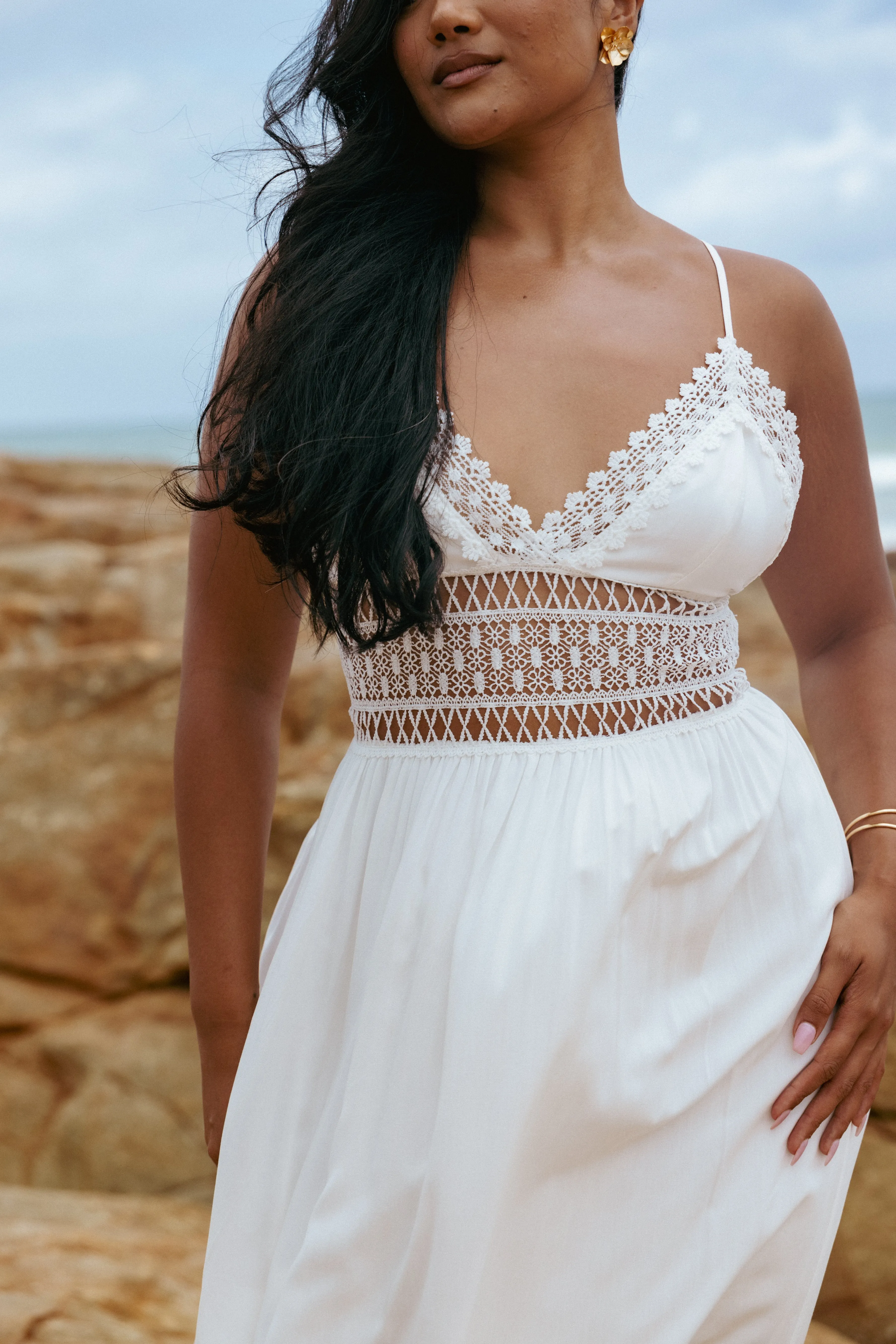 Kiran Maxi Dress - White Relaxed-fit gown