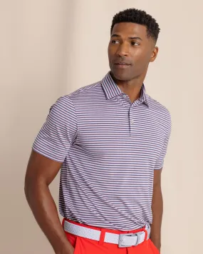 High-end Comfort Driver Caravel Stripe Polo - Light Indigo