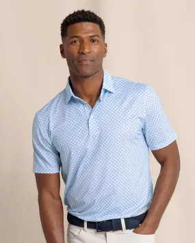 Professional Appearance Dimensional Stability Weave Driver Fin-tastic Catch Printed Polo - Cerulean