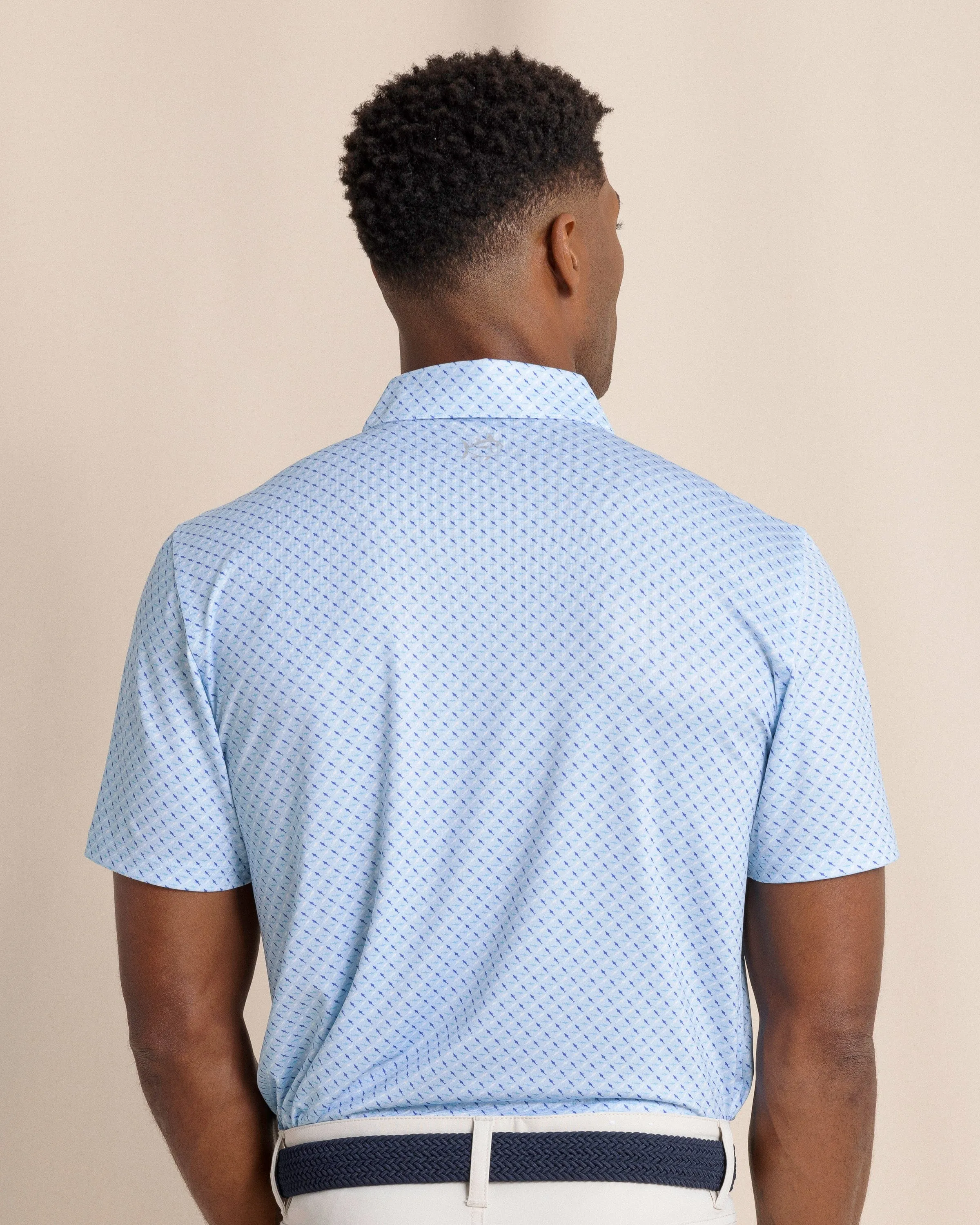 Driver Fin-tastic Catch Printed Polo - Cerulean Effortless Fit Breathable Polo