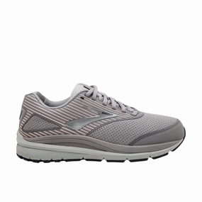 Textured Outsole Compression Resistant Midsole Brooks Women's Addiction Walker Suede Walking Shoes - Alloy/Oyster/Peach
