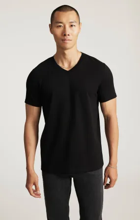 Multi Panel Design stain resistant coating EDITION V-NECK T-SHIRT IN BLACK