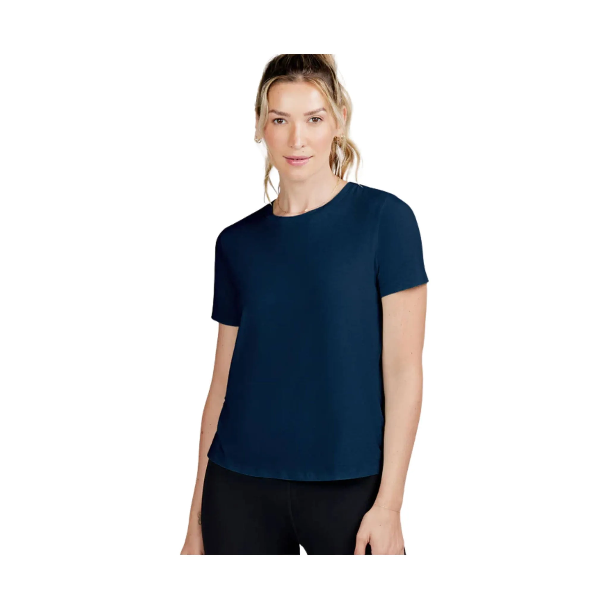 Tasc Women's All Day Short Sleeve T Shirt - Classic Navy ReflectiveTrims Sustainable Production Certified
