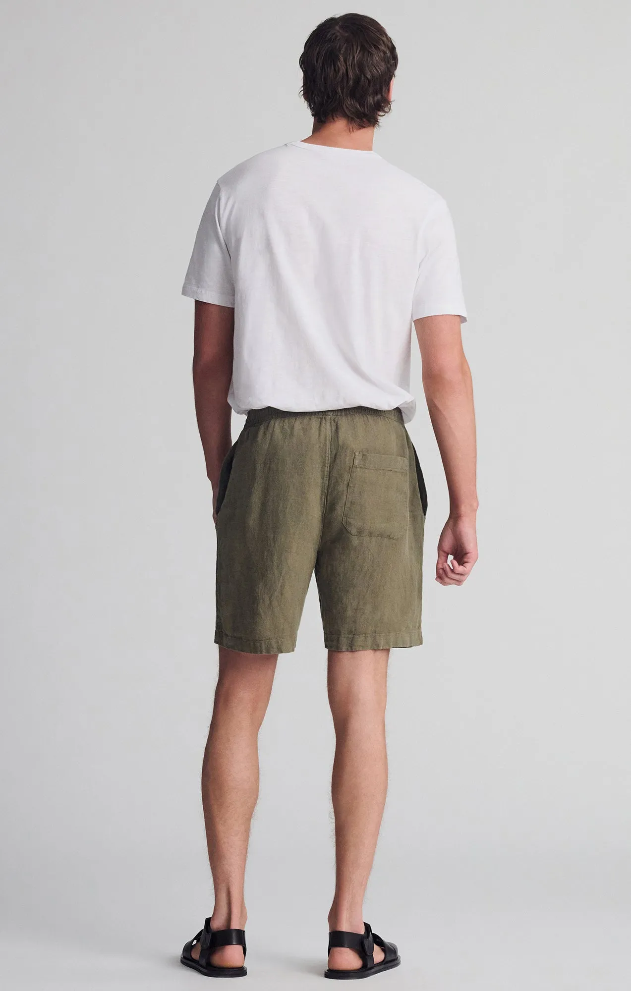 LINEN POCKET SHORTS IN KALAMATA Soft Finish Sweat Wicking Fabric