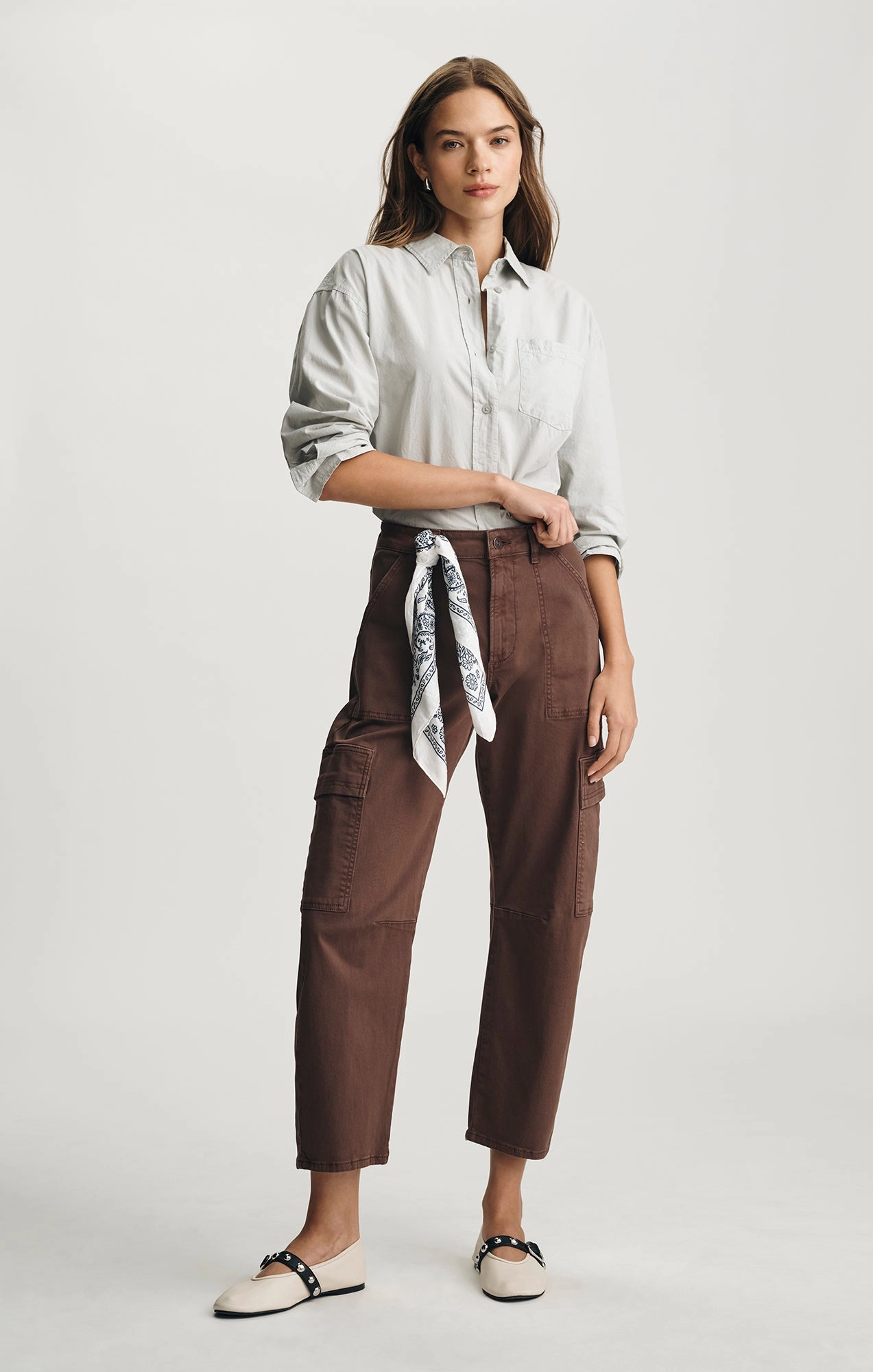 Body shaping VINNIE BARREL CARGO IN BROWN CASUAL TWILL