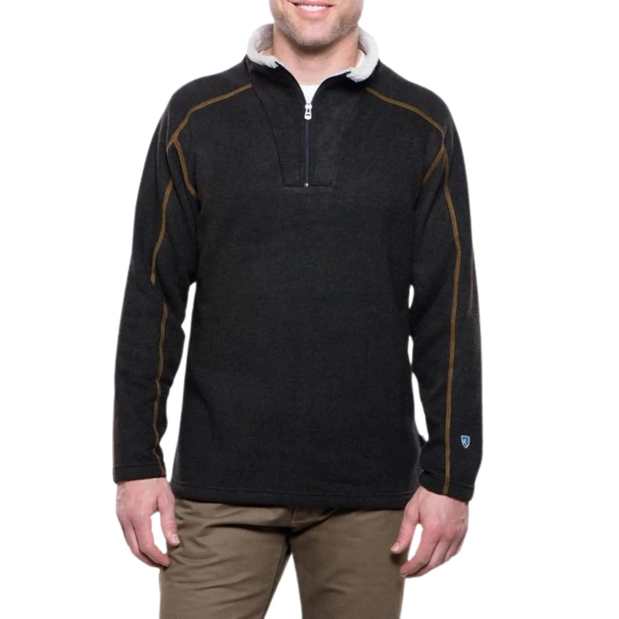 Kuhl Men's Europa Quarter Zip - Charcoal Fray Resistant Edges Breathable Membrane