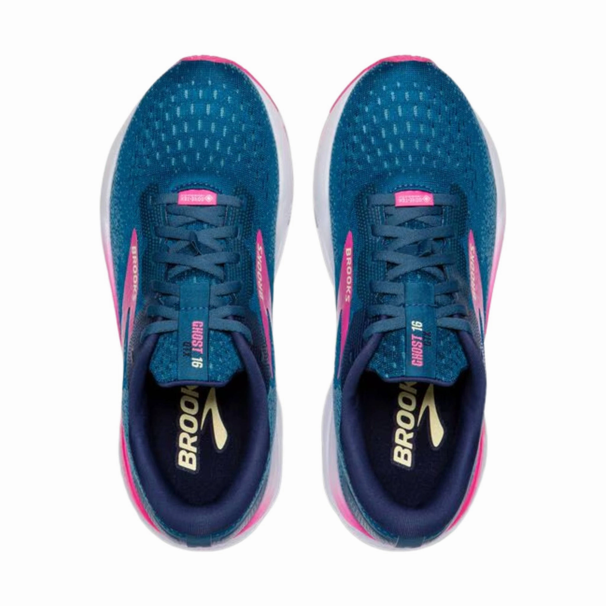 Functional Flex All Outfits Brooks Women's Ghost 16 GTX Road Running Shoes - Moroccan Blue/Pink/Yellow