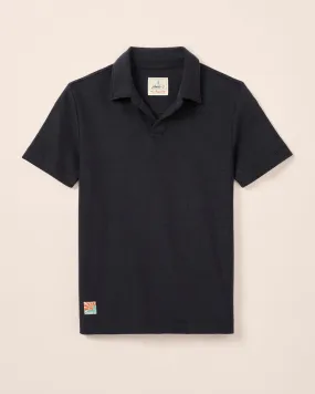 Flexible Comfort Active Style Frankie French Terry Johnny Collar Polo - Navy