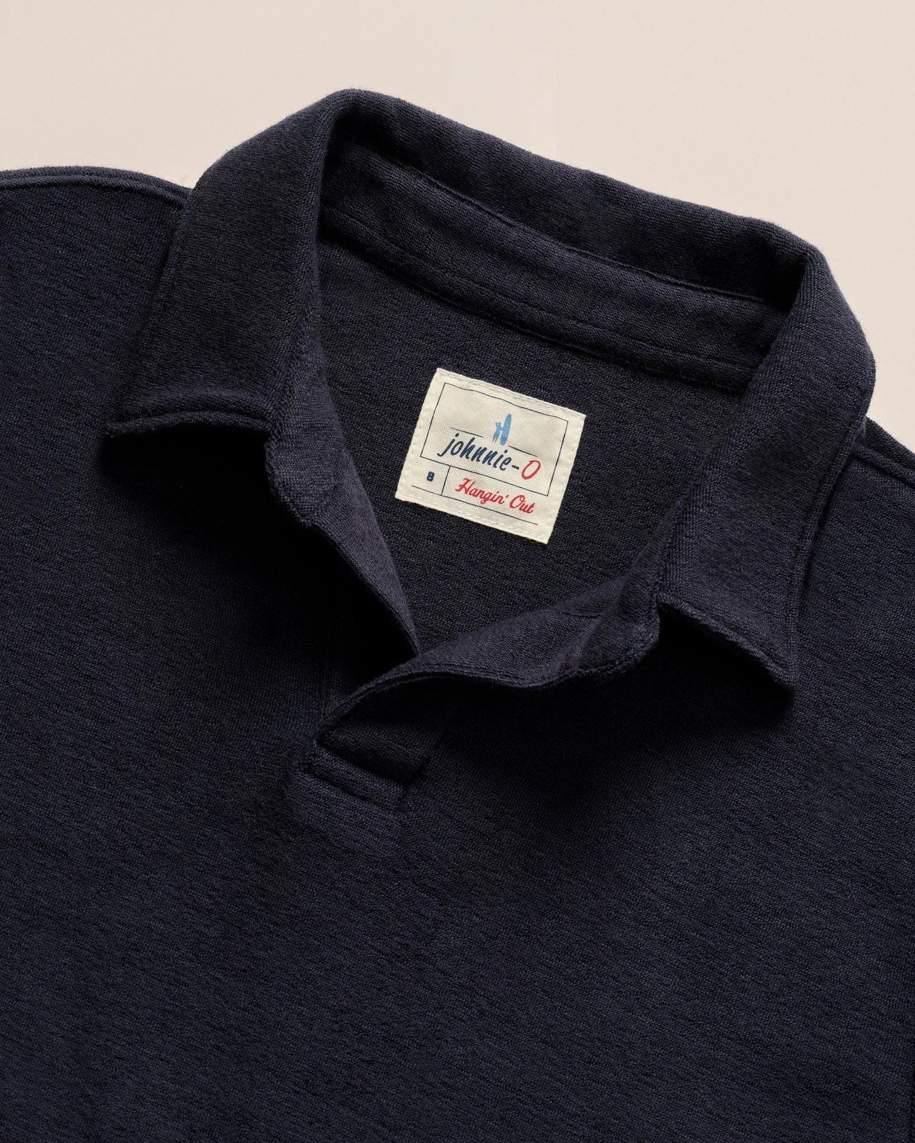 Frankie French Terry Johnny Collar Polo - Navy golf club Functional Top