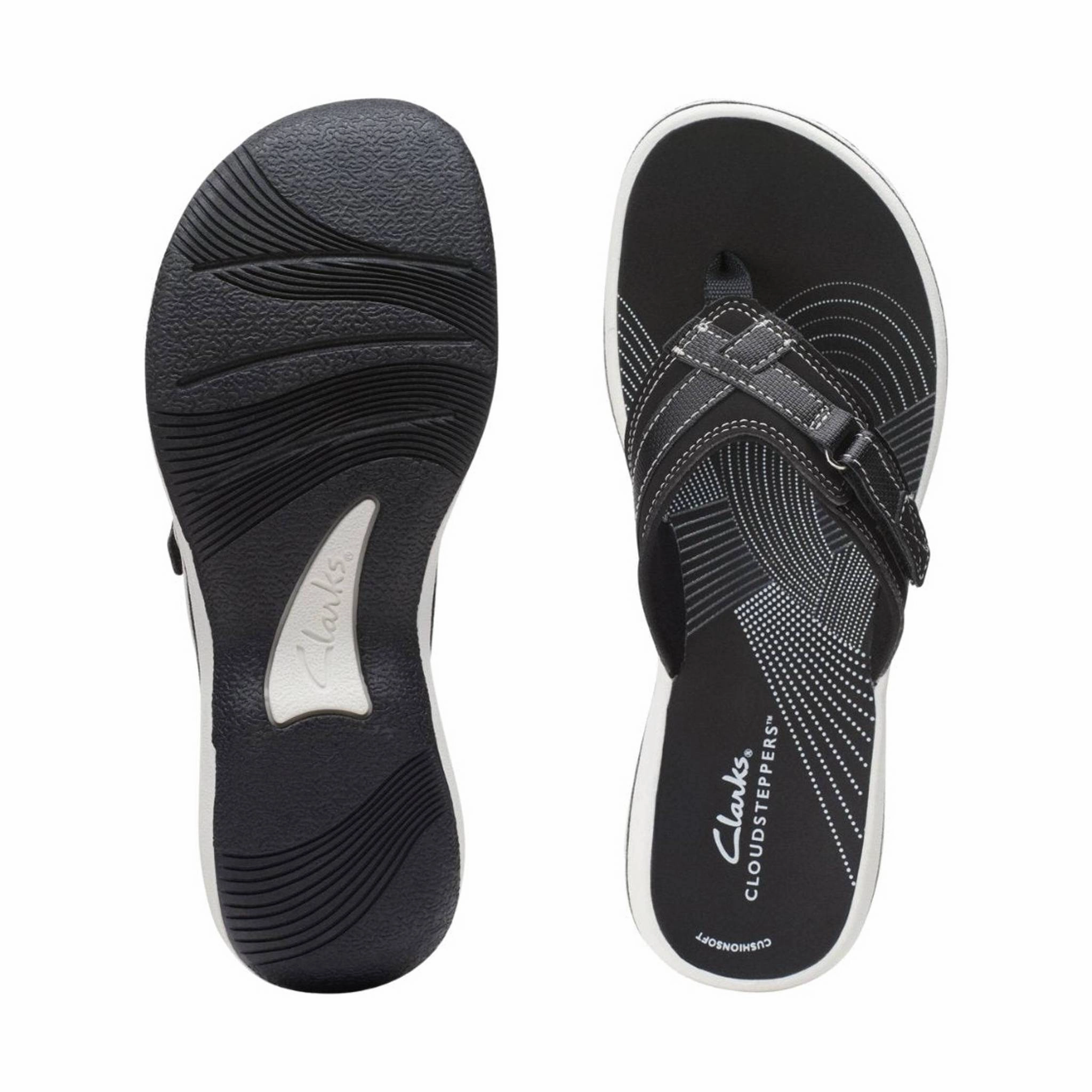 Clarks Women's Breeze Sea - Black Synthetic Pressure Relief