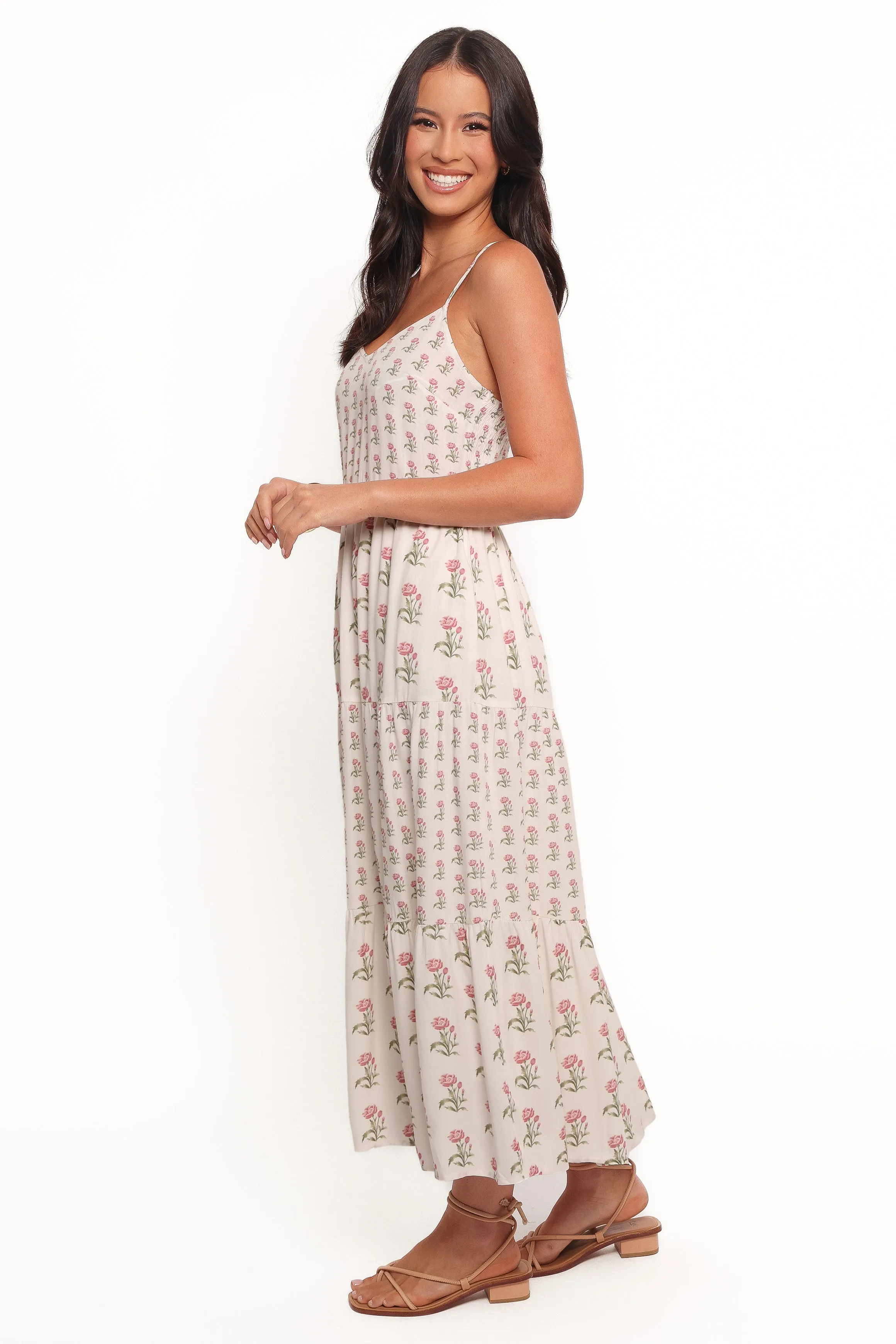 Echo Midi Dress - White/Pink Smart Blend Summer Friendly