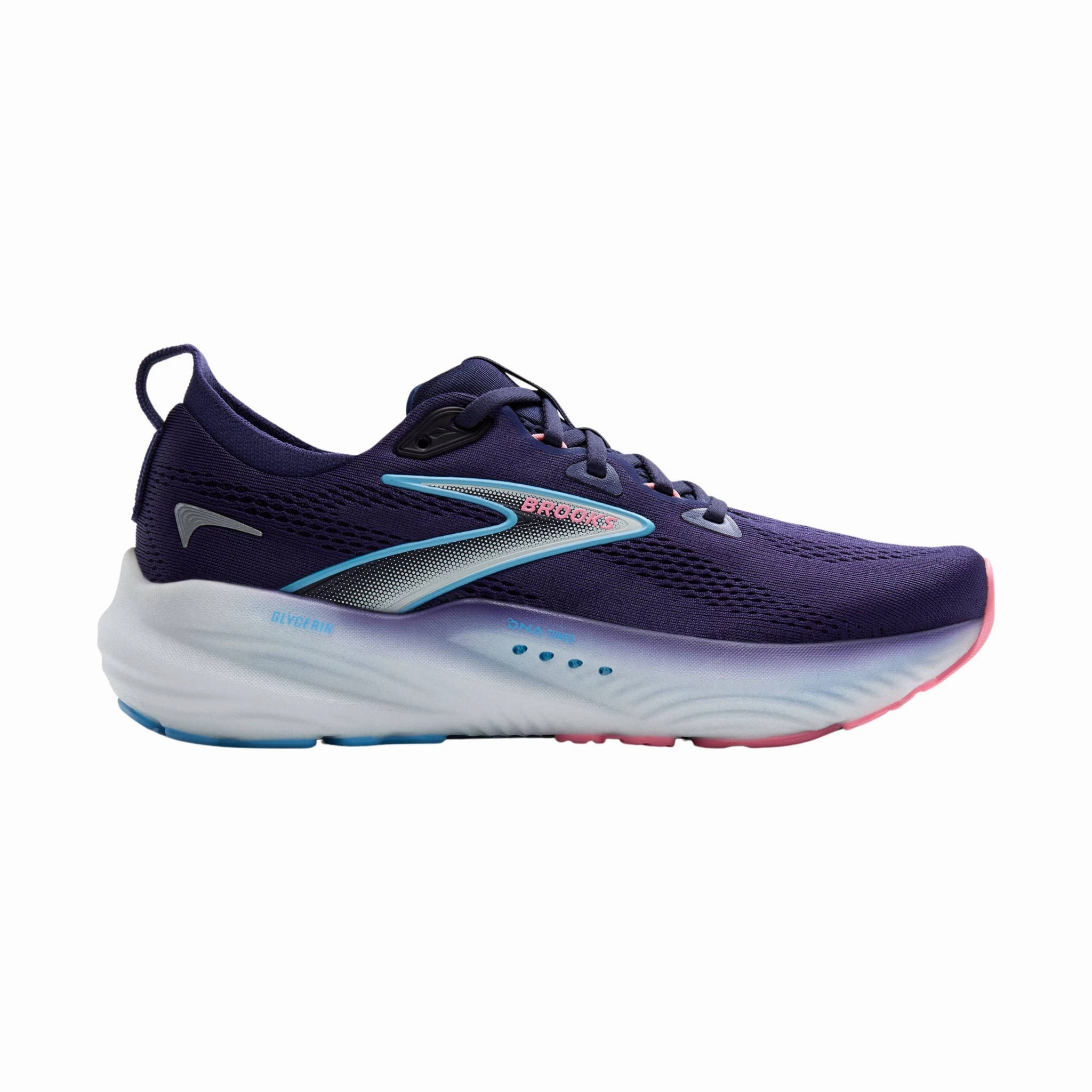 Brooks Women's Glycerin 22 Road Running Shoes - Blue Ribbon/Peacoat/Dianthus Impact Resistant Midsole Support Tech