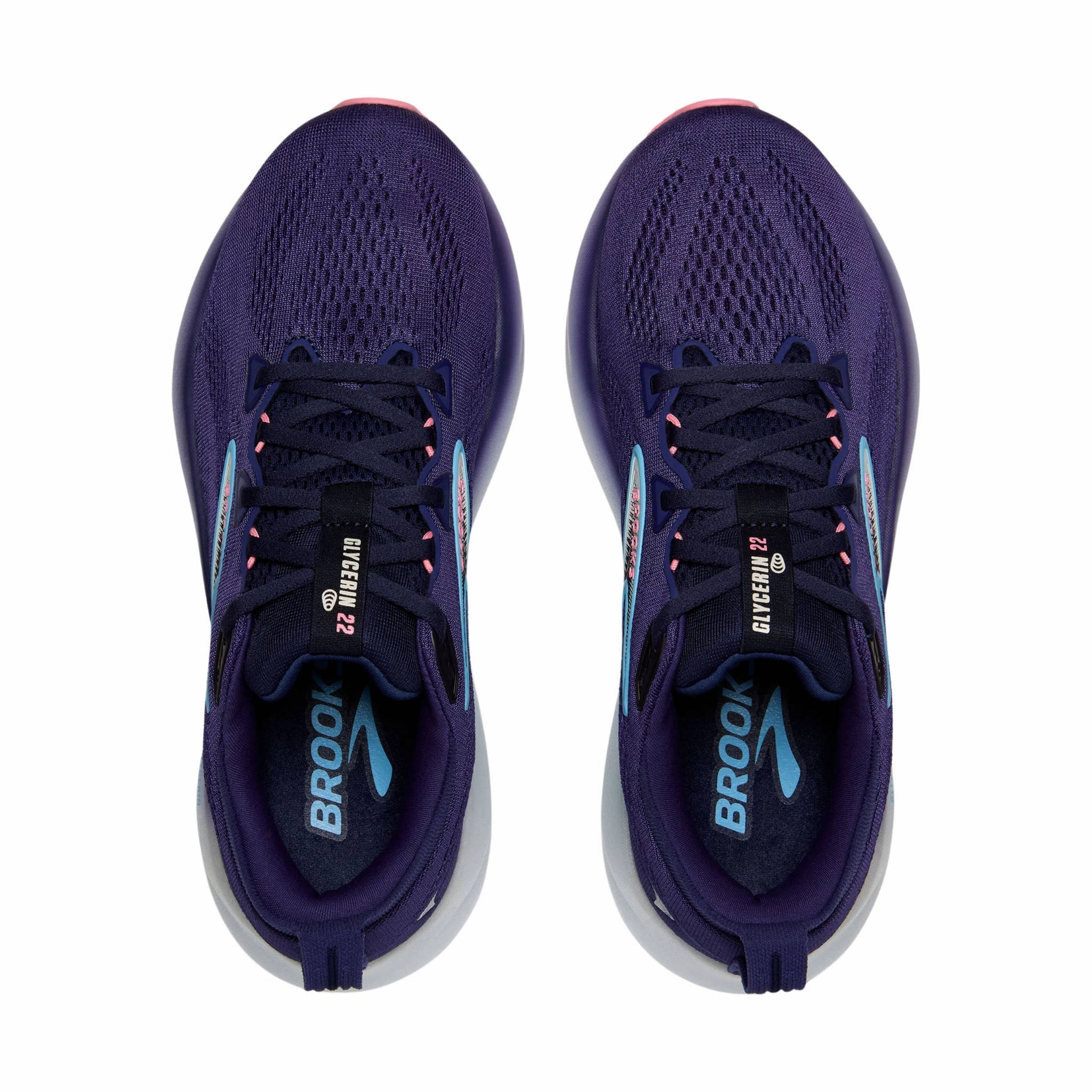 Move Fast Brooks Women's Glycerin 22 Road Running Shoes - Blue Ribbon/Peacoat/Dianthus