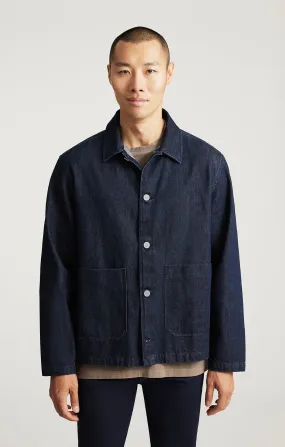 Runway Inspired Short Sleeve EDITION DOUBLE POCKET OVERSHIRT IN DARK INDIGO