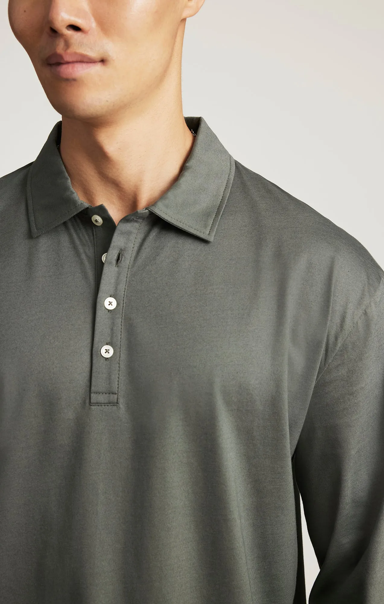 EDITION LONG SLEEVE POLO T-SHIRT IN URBAN CHIC sports activity Light Casual Wear