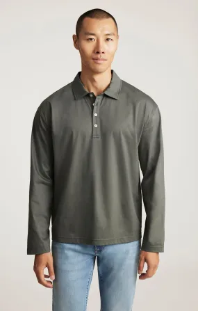 Trendy Design EDITION LONG SLEEVE POLO T-SHIRT IN URBAN CHIC