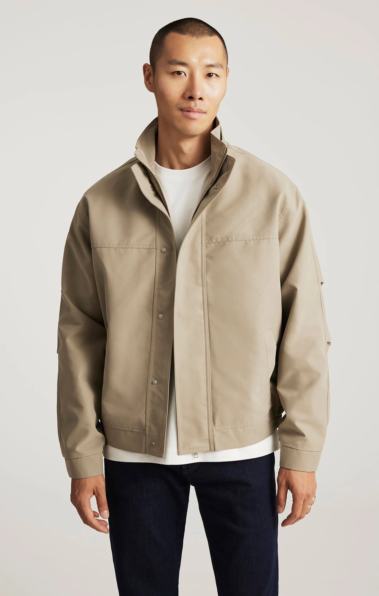 EDITION BOMBER JACKET IN OVERLAND TREK Weatherproof Zippers Neutral palette