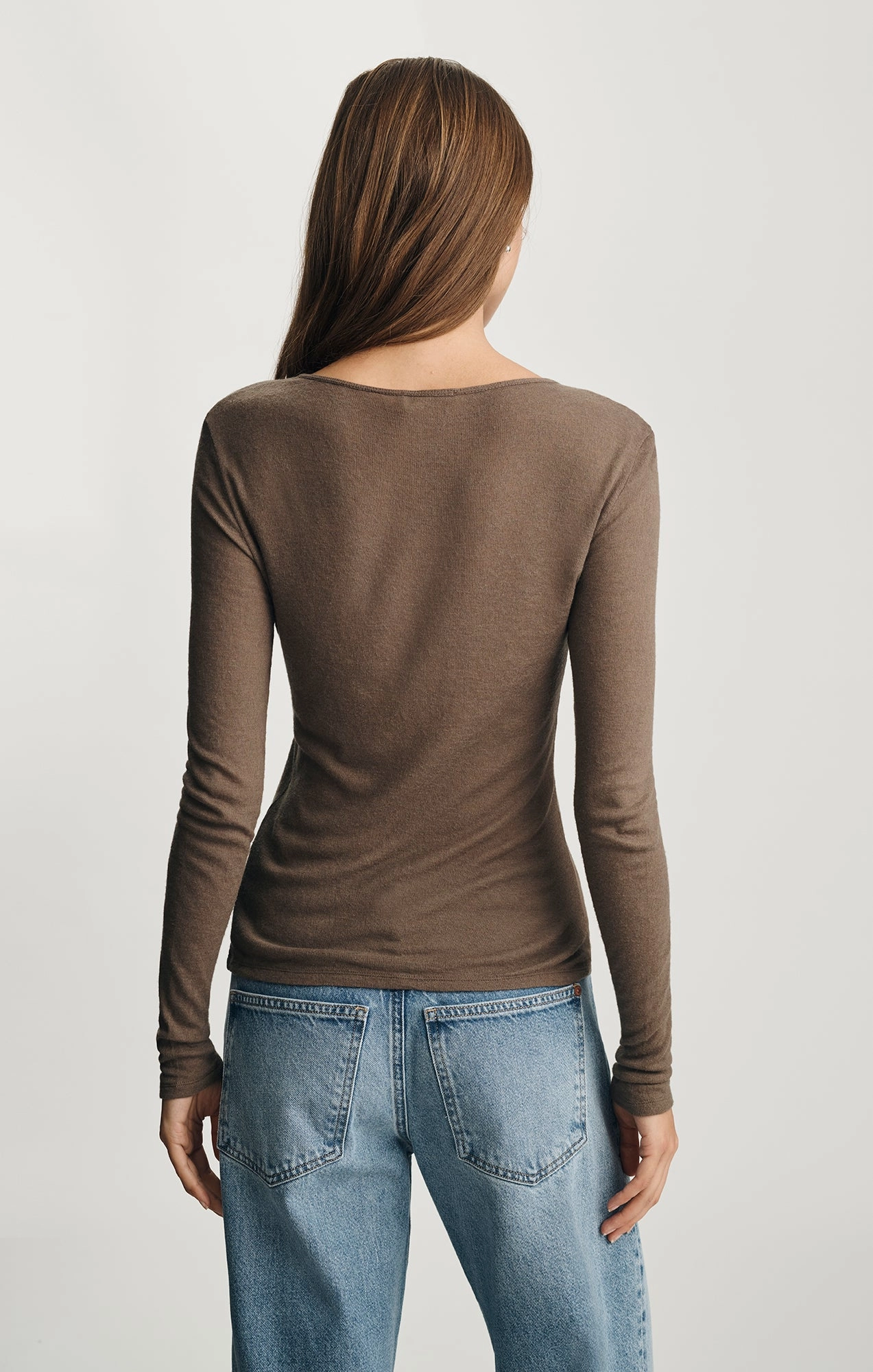 Eco Certified Fiber Reinforced Hemline EDITION LONG SLEEVE HENLEY T-SHIRT IN MOREL