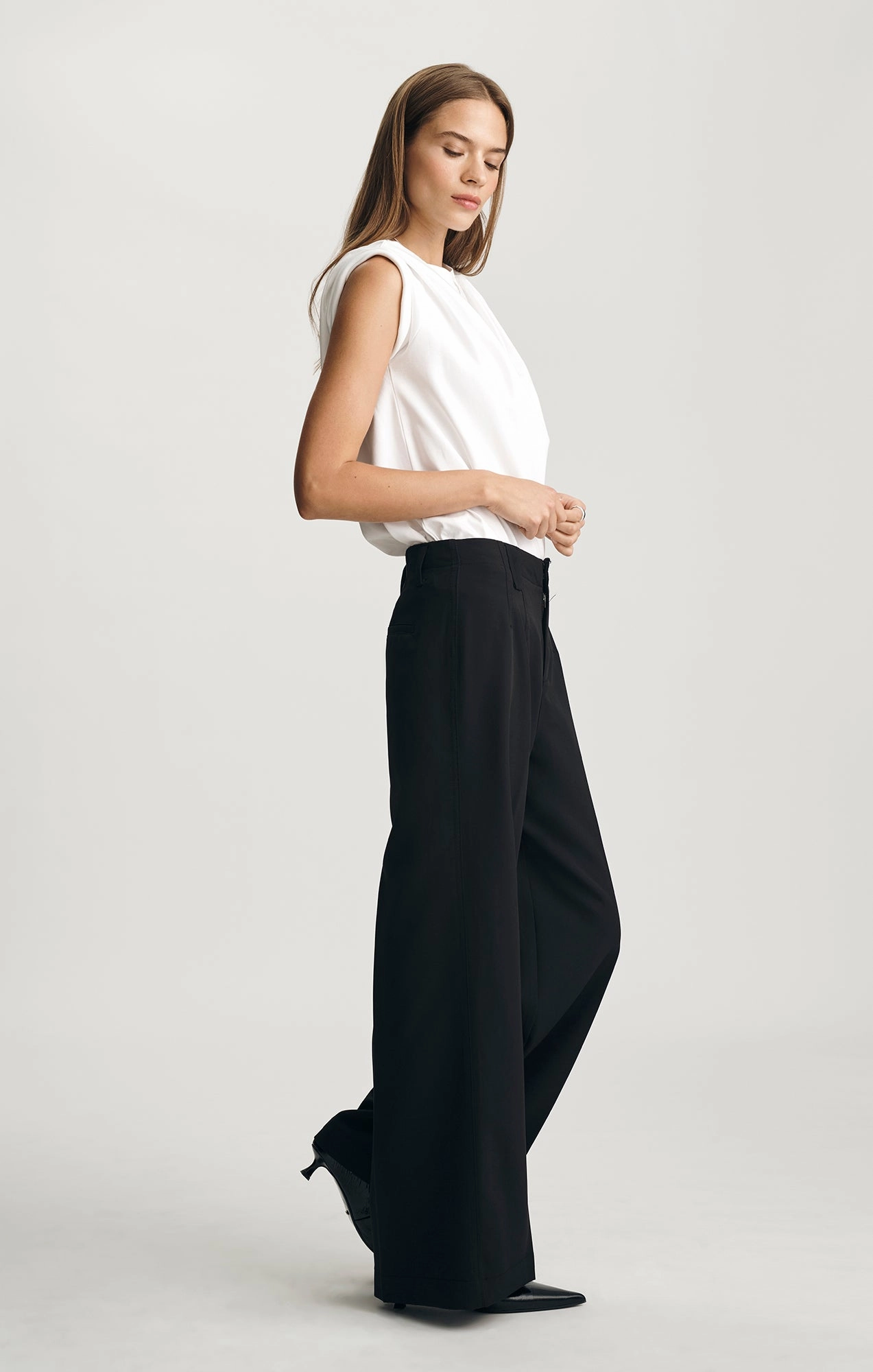 Cozy Casual EDITION WIDE LEG PANTS IN BLACK