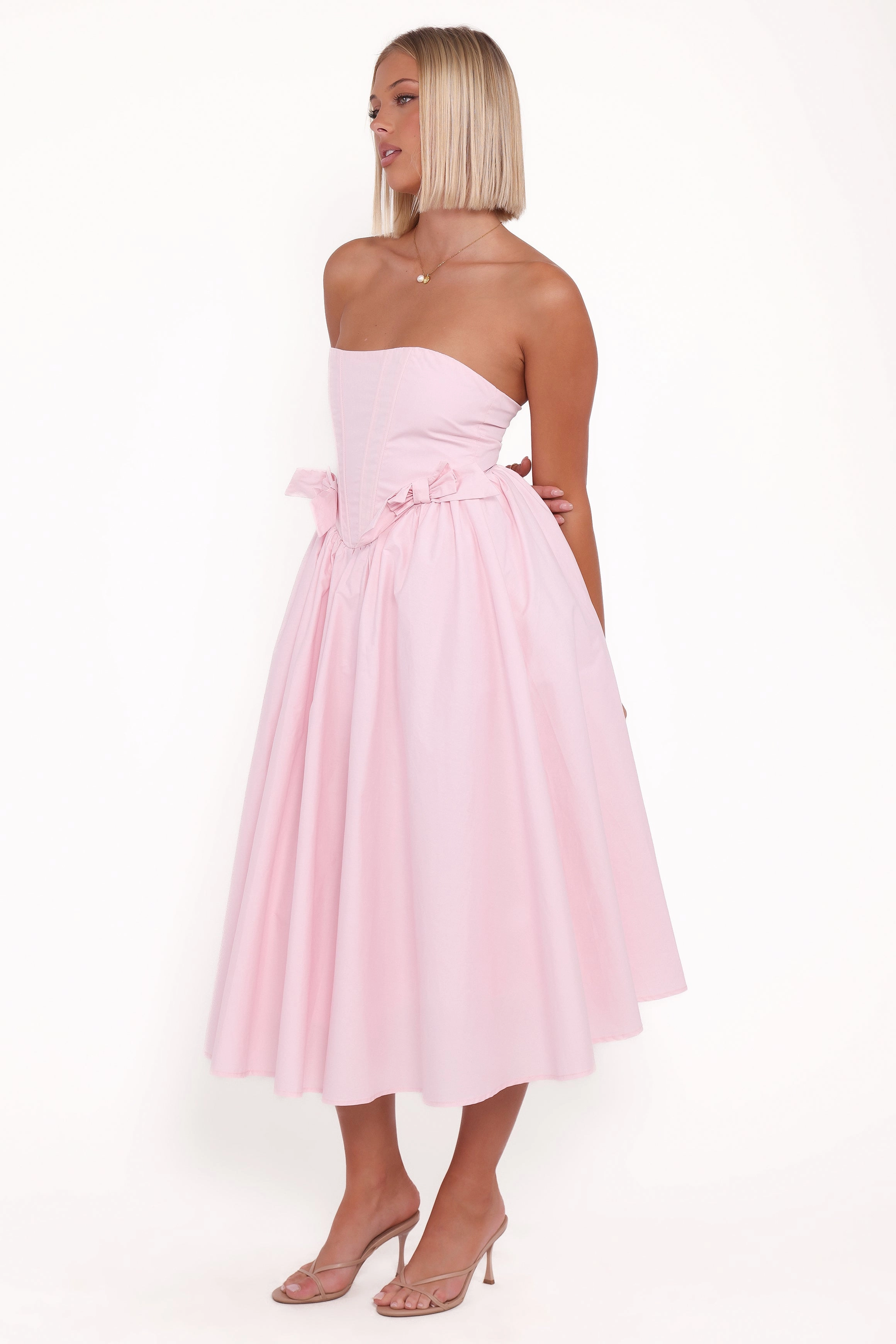 Seren Midi Dress - Pink Feminine Tailoring