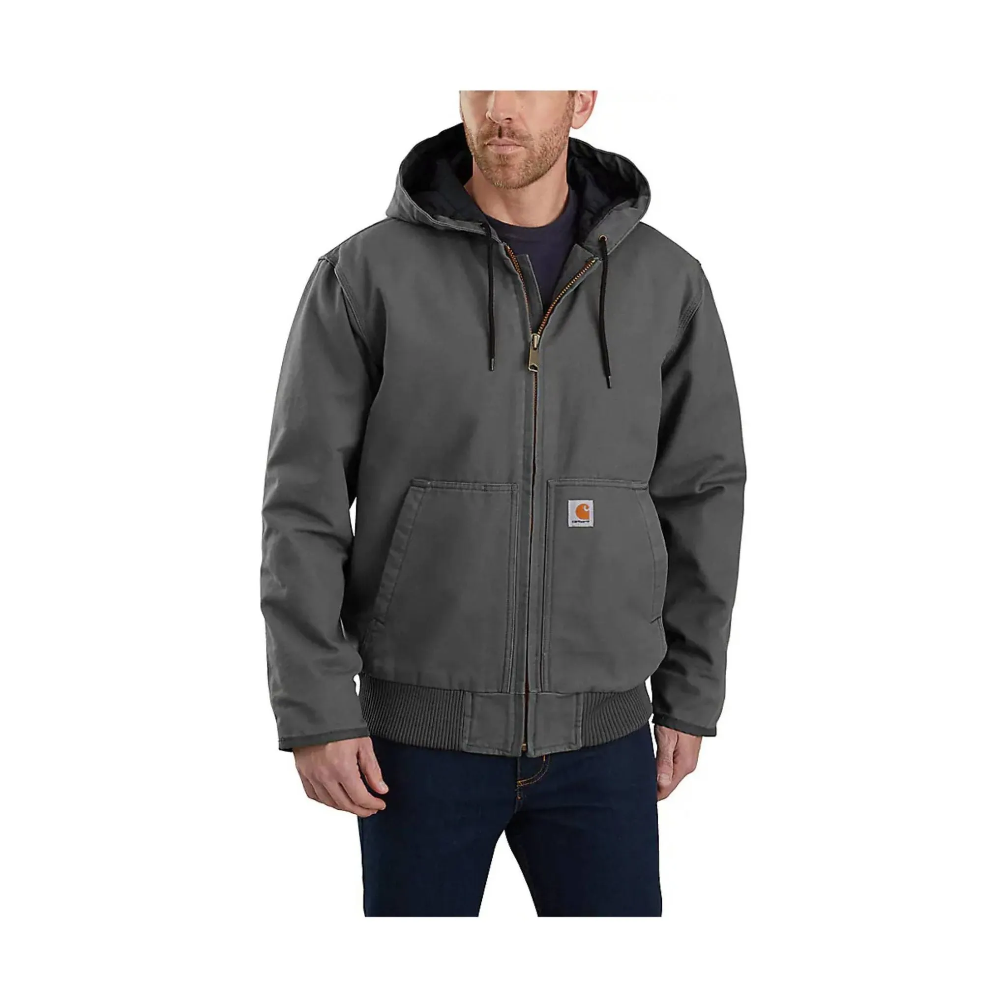 ReflectiveDetails Light Diffusing Fabric Carhartt Men's Loose Fit Washed Duck Insulated Active Jac - Gravel