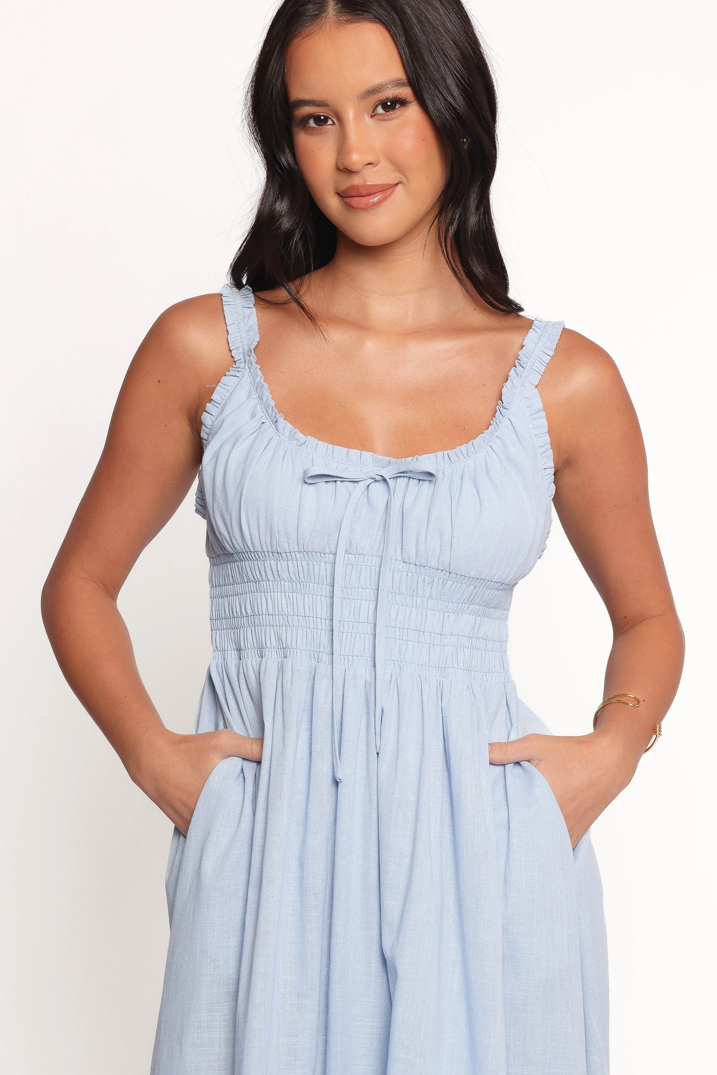 Auguste Midi Dress - Pale Blue Best-Seller