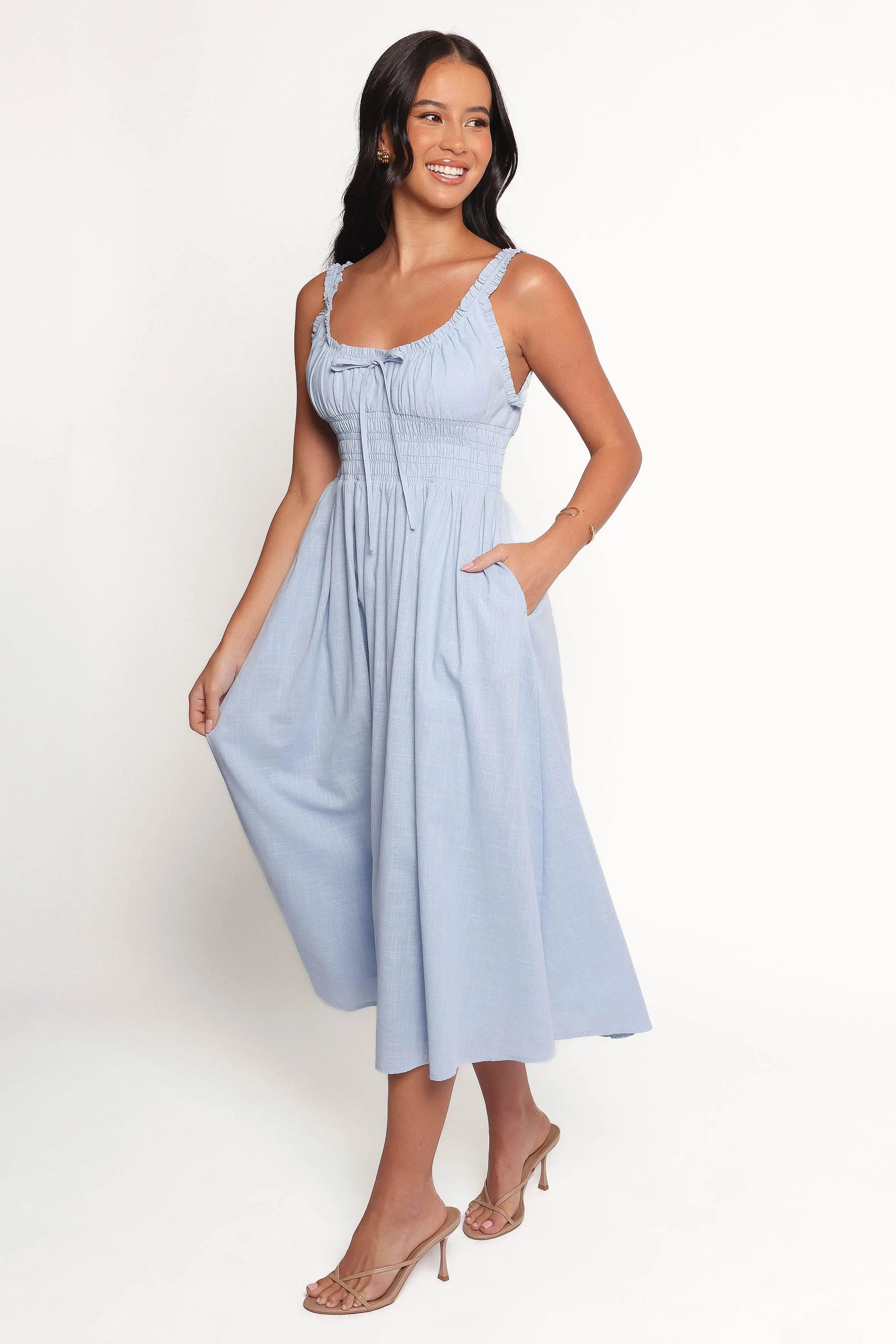 Trendy Piece Cozy Mood Auguste Midi Dress - Pale Blue