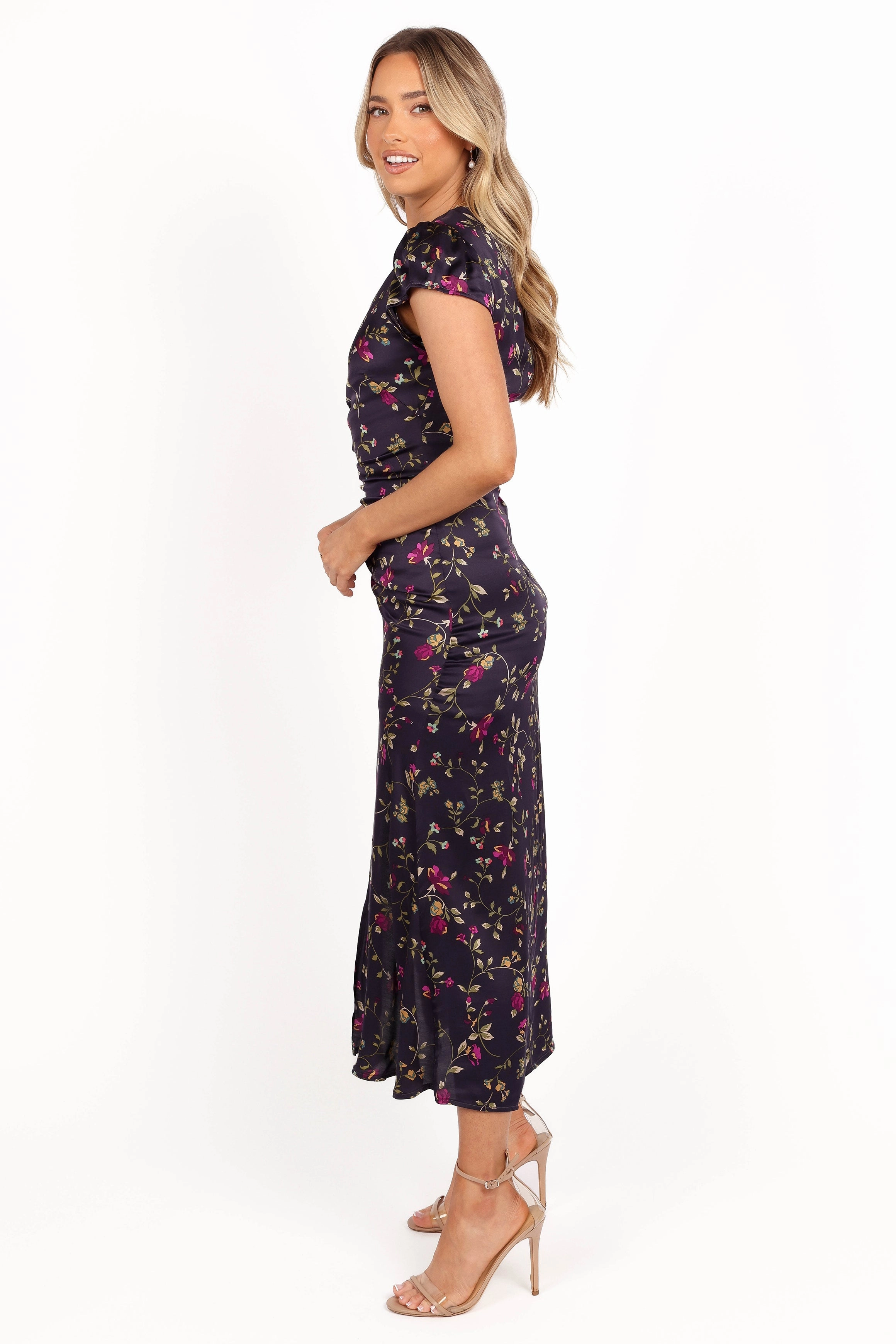 Comfortable Design Fast Chic Lisbeth Midi Dress - Midnight Floral
