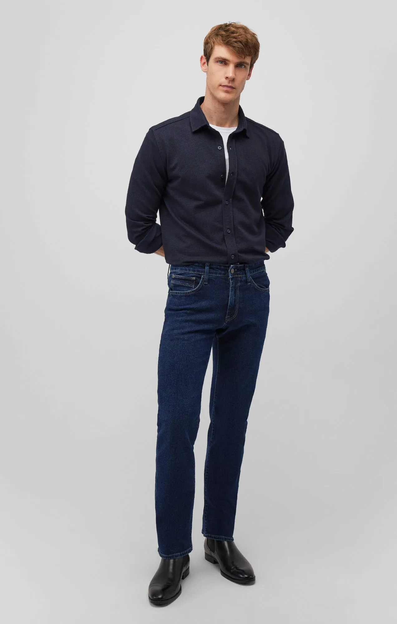 LONG SLEEVE BUTTON-UP SHIRT IN TOTAL ECLIPSE Cozy Fit Standalone Option