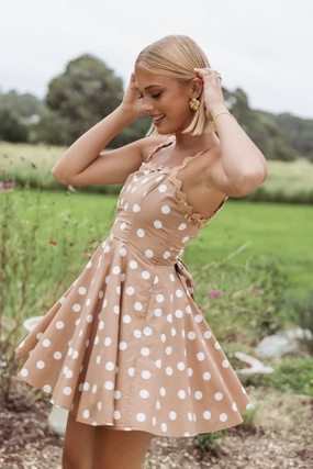 Teaghan Mini Dress - Light Mocha Tie-dye Classic Vibe