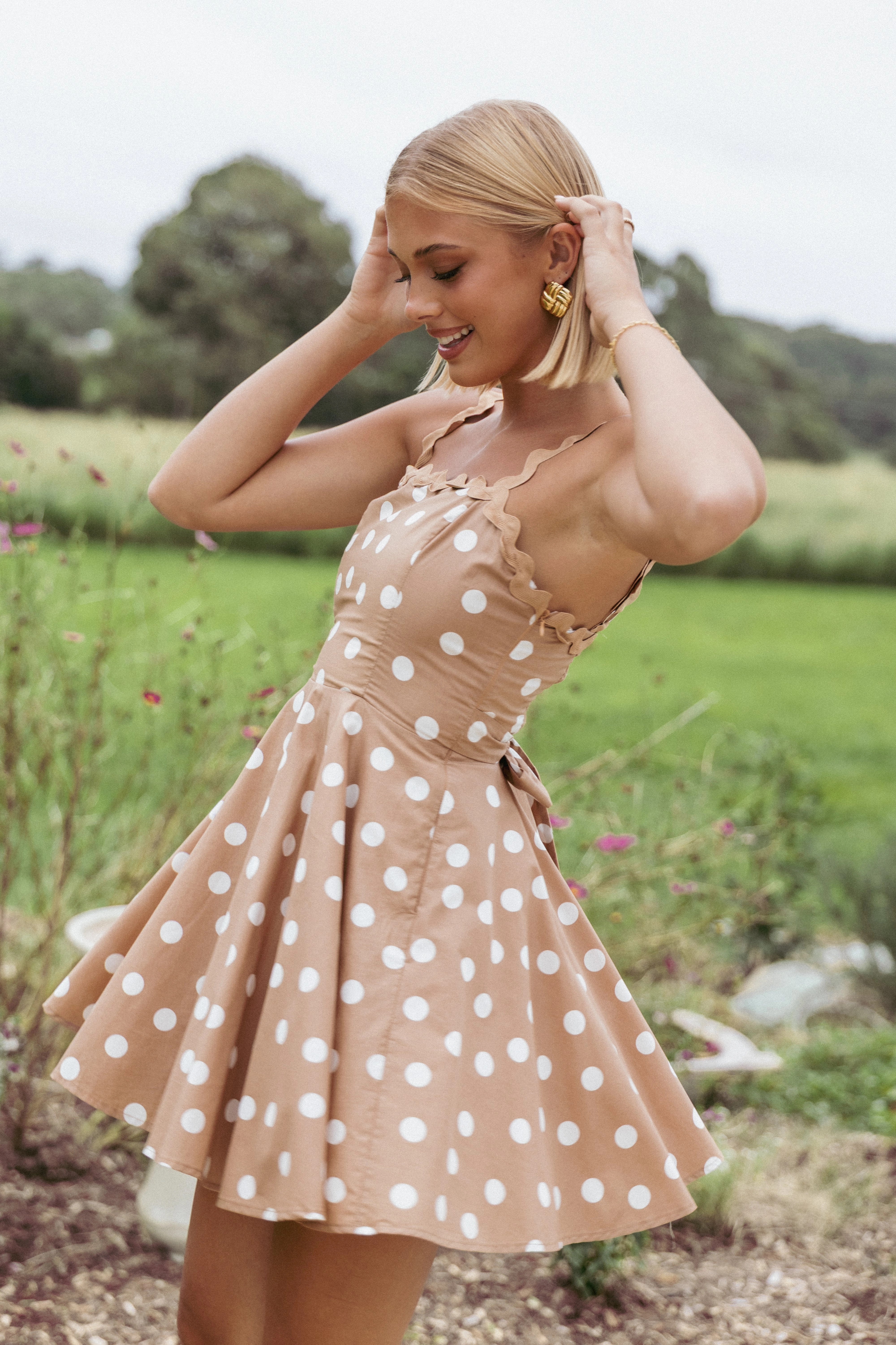 Teaghan Mini Dress - Light Mocha Tie-dye Classic Vibe