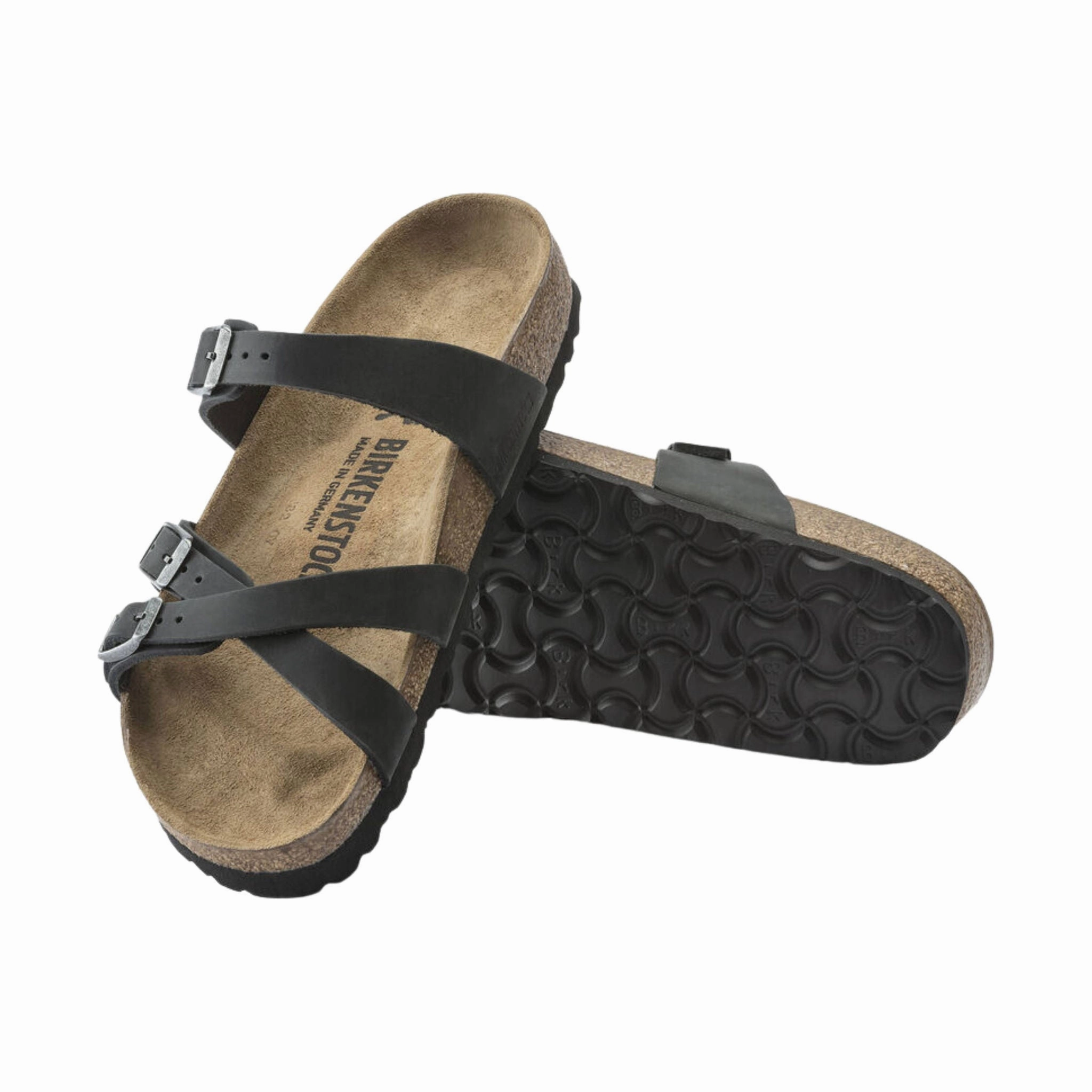 Birkenstock Franca Sandal - Oiled Leather Black Thermoplastic Uppers