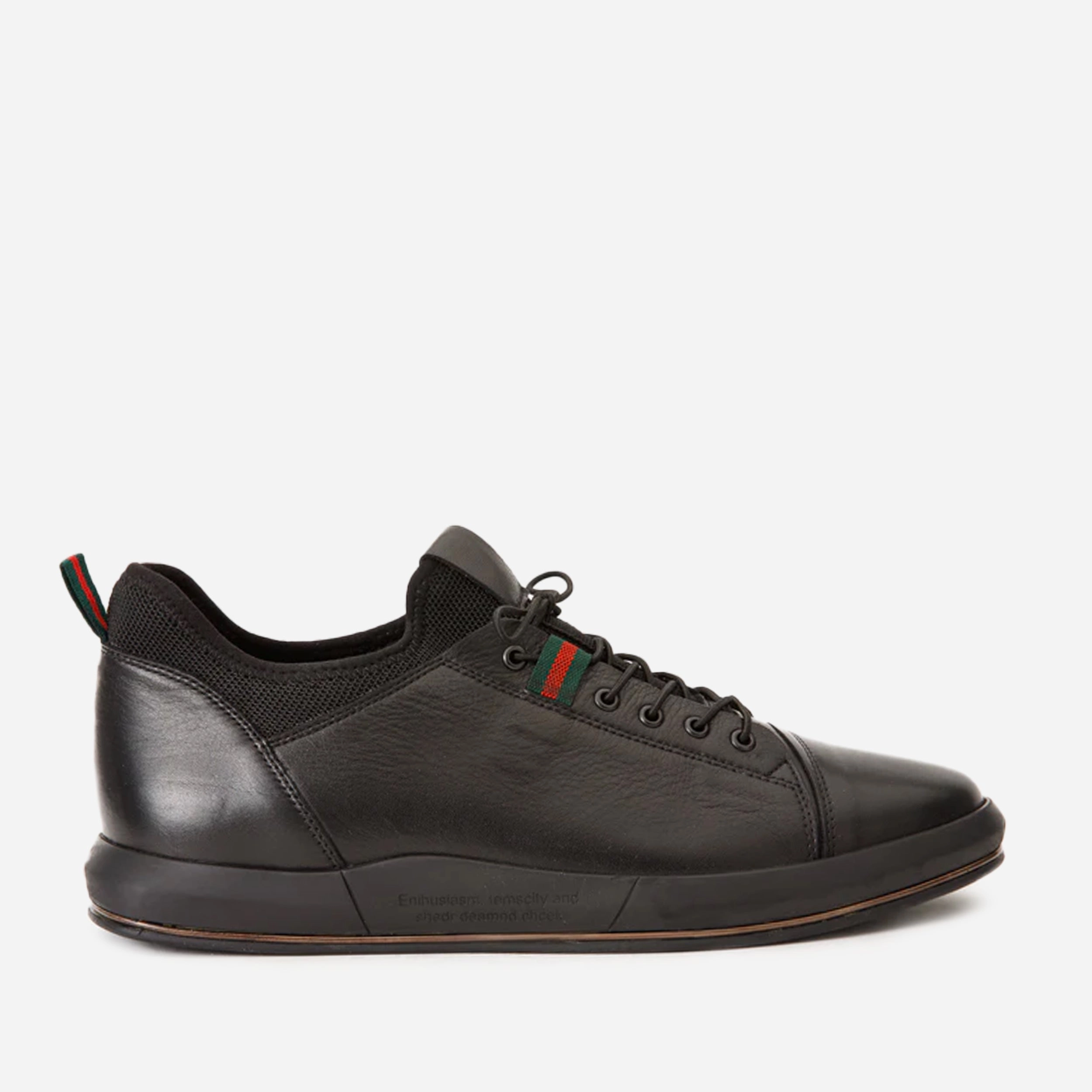 The Hoxton Black Leather Men Sneaker Final Sale! TPU Reinforcement Silent Walk