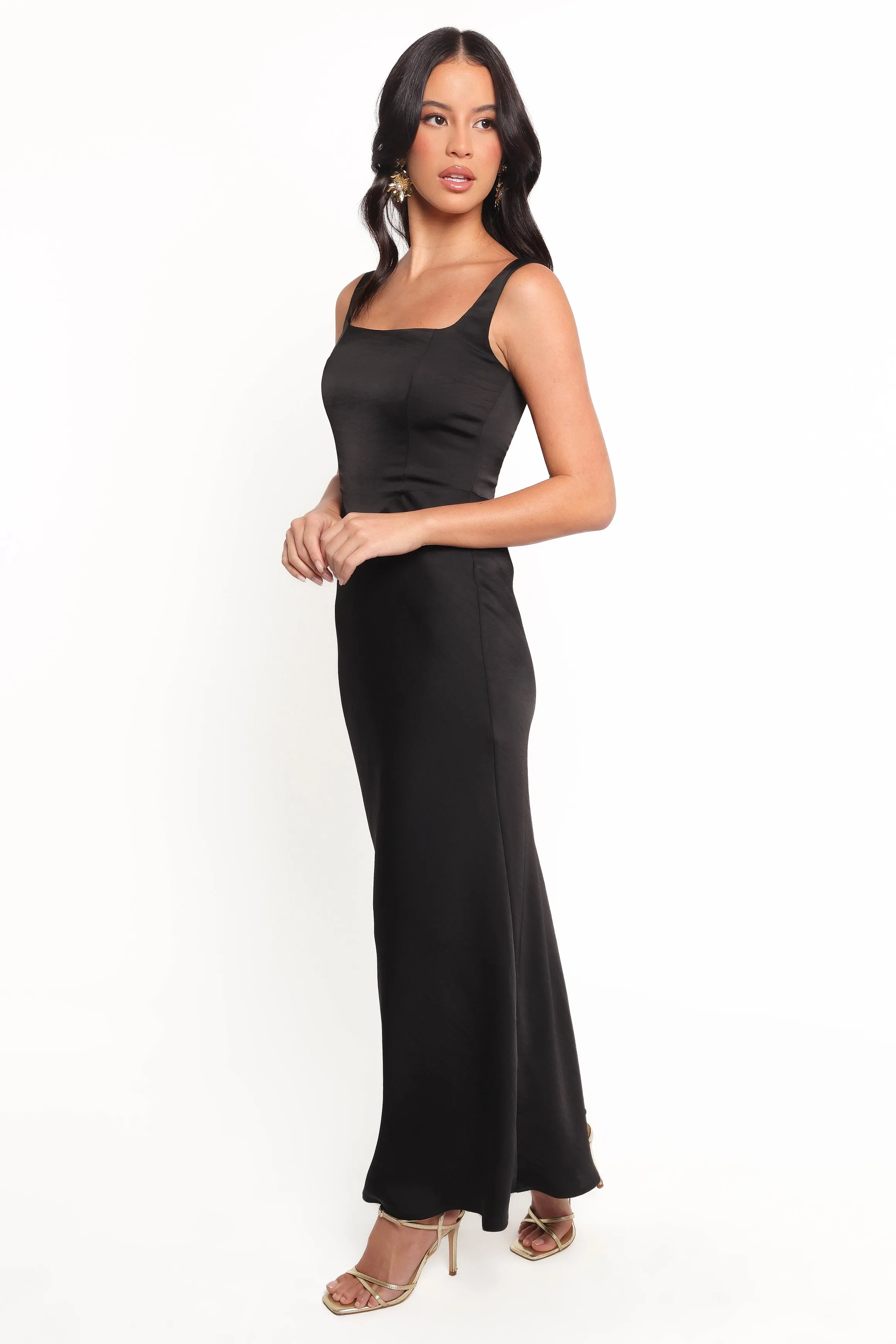 High-waisted evening piece Emile Midi Dress - Black