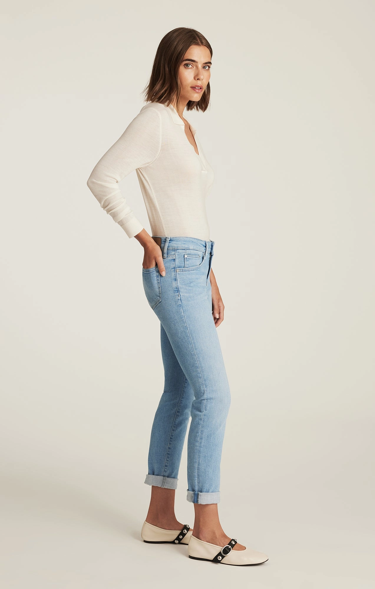 Street Routine EMMA SLIM BOYFRIEND IN LIGHT BRUSHED FLEX BLUE