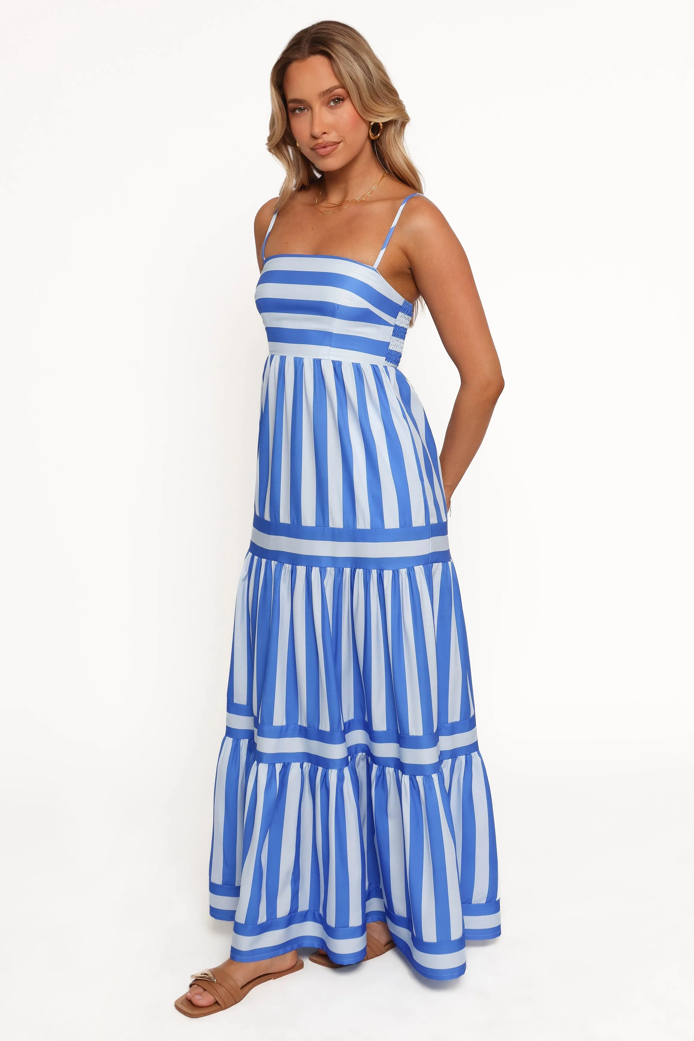 Sleek Flex Youthful Feel Emry Maxi Dress - Blue Stripe
