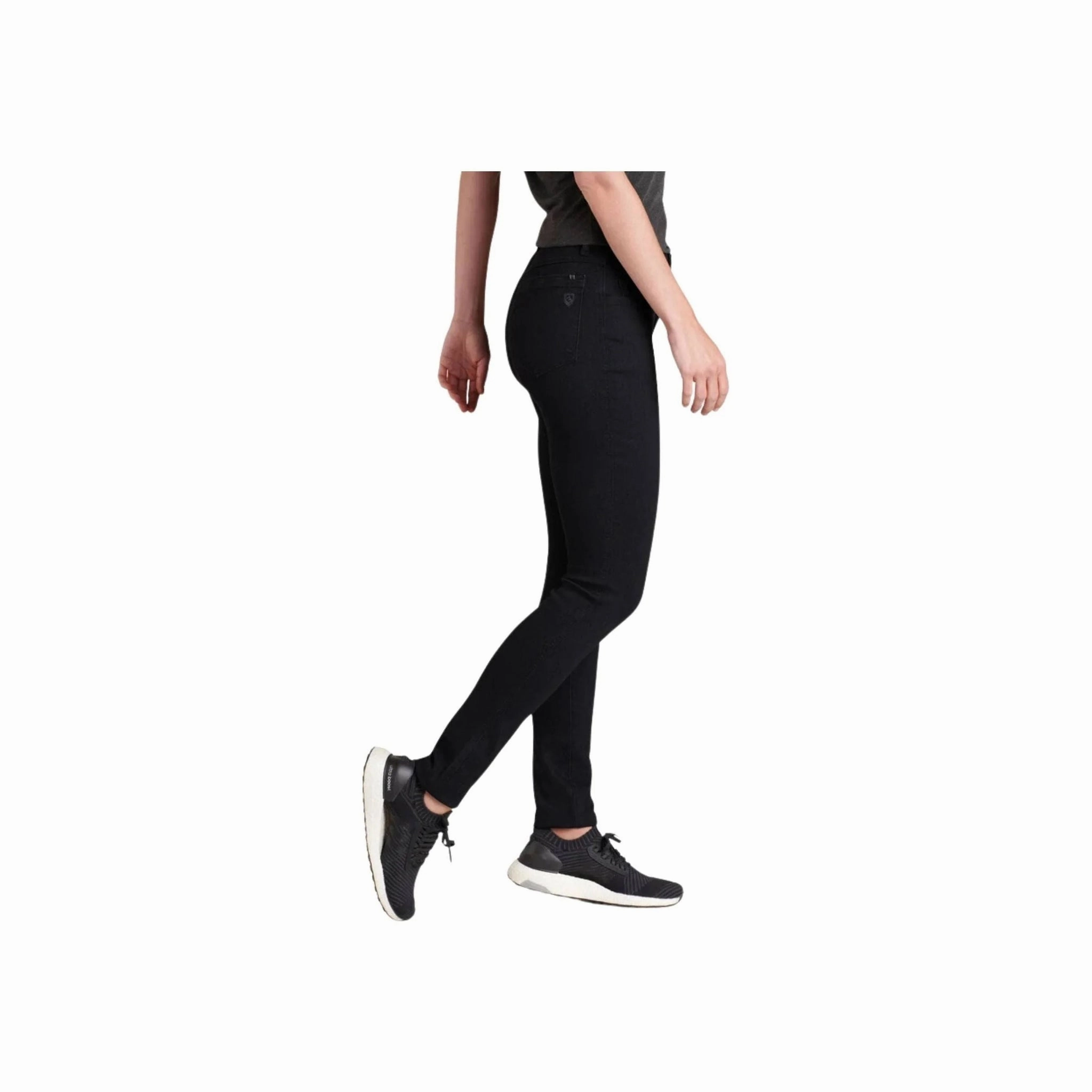 Kuhl Women's 9 Inch Kontour Flex Denim Skinny - Black Stretch Road Trip Brunch Outfit
