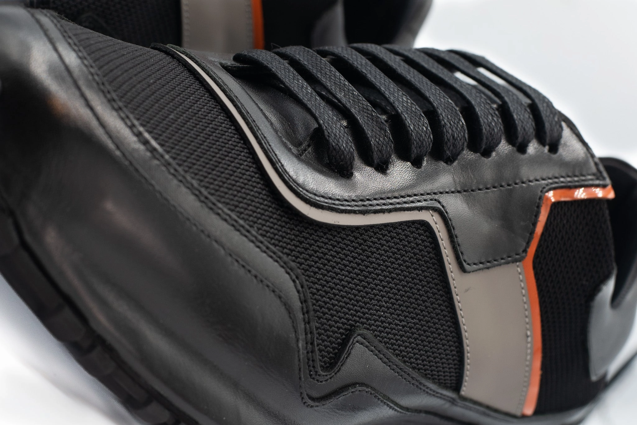 The Tach Black Leather Men Sneaker Final Sale! Elevated Comfort Long distance