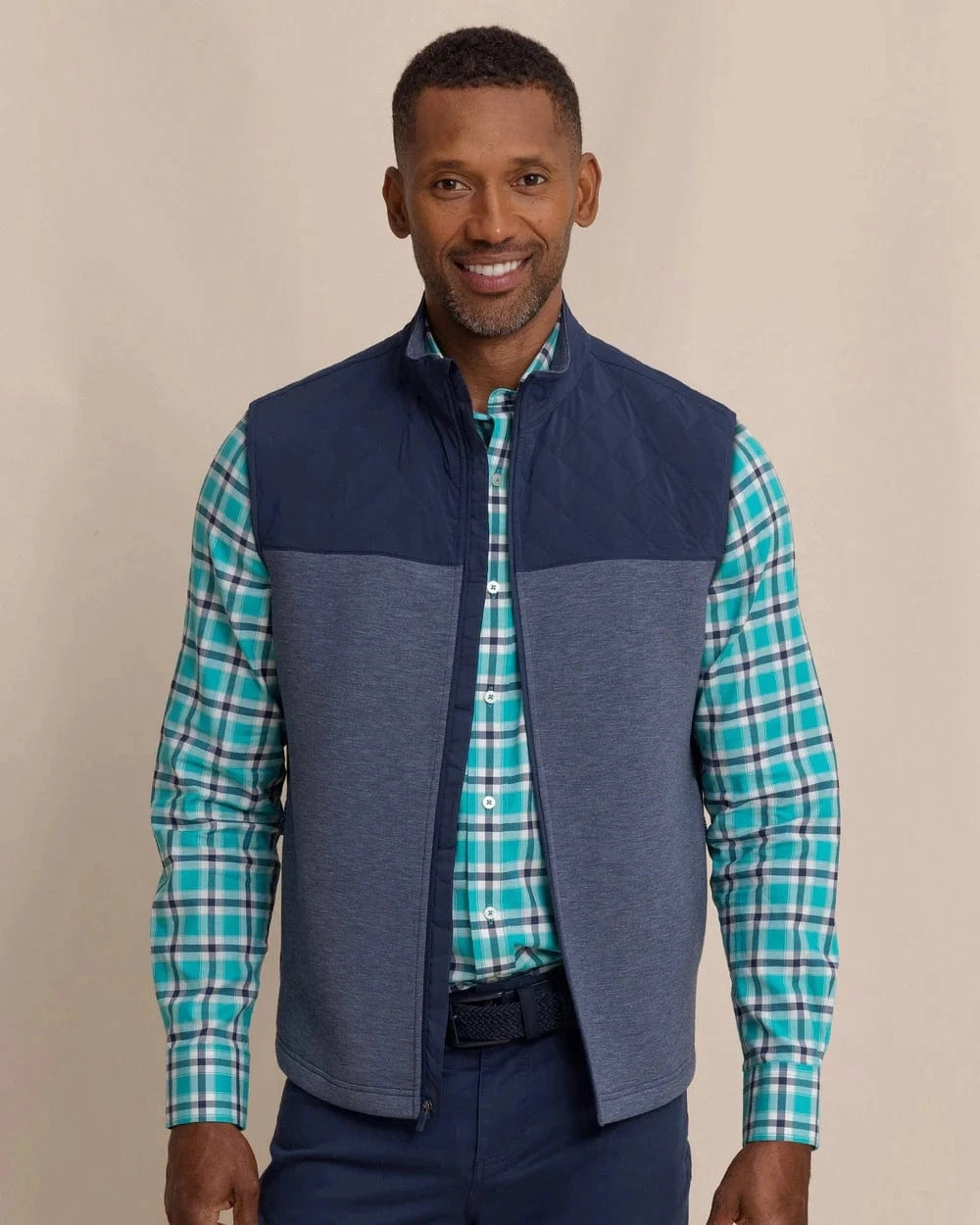 Waterfront Quilted Vest High Collar Style