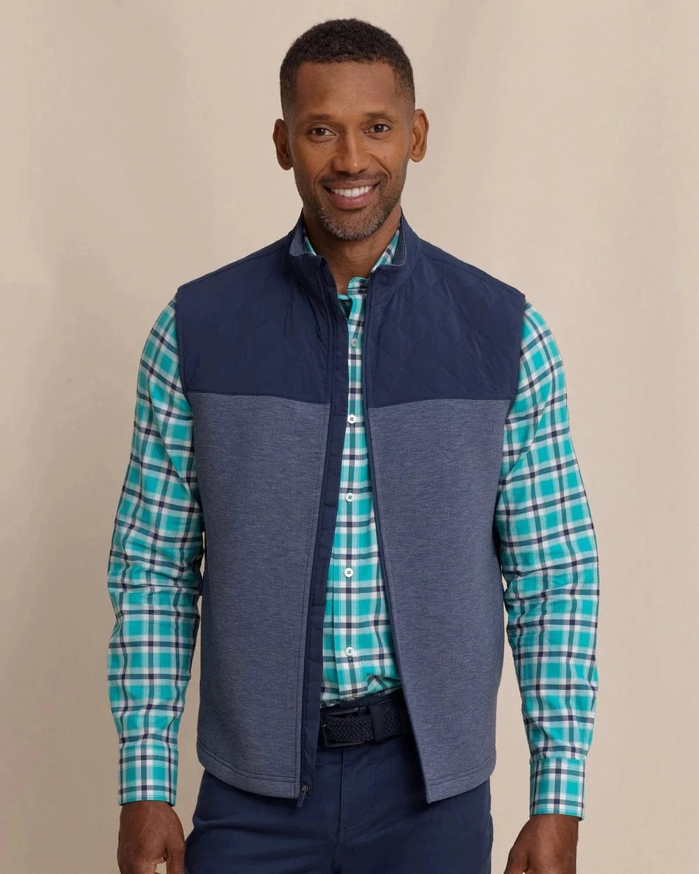 Notch Lapel Quick Pull Zipper Waterfront Quilted Vest