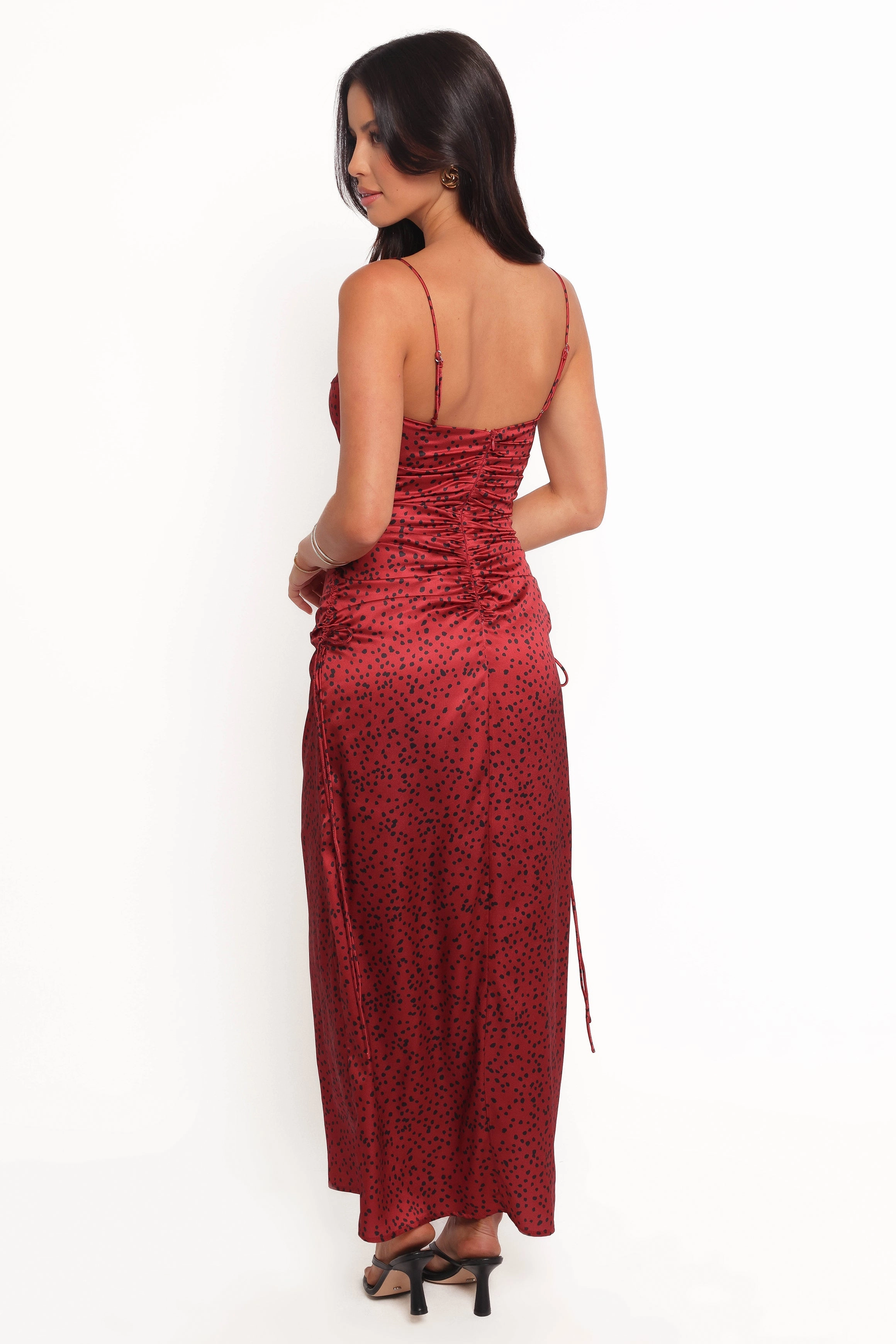 Enid Midi Dress - Red Natural Texture Winter-Season